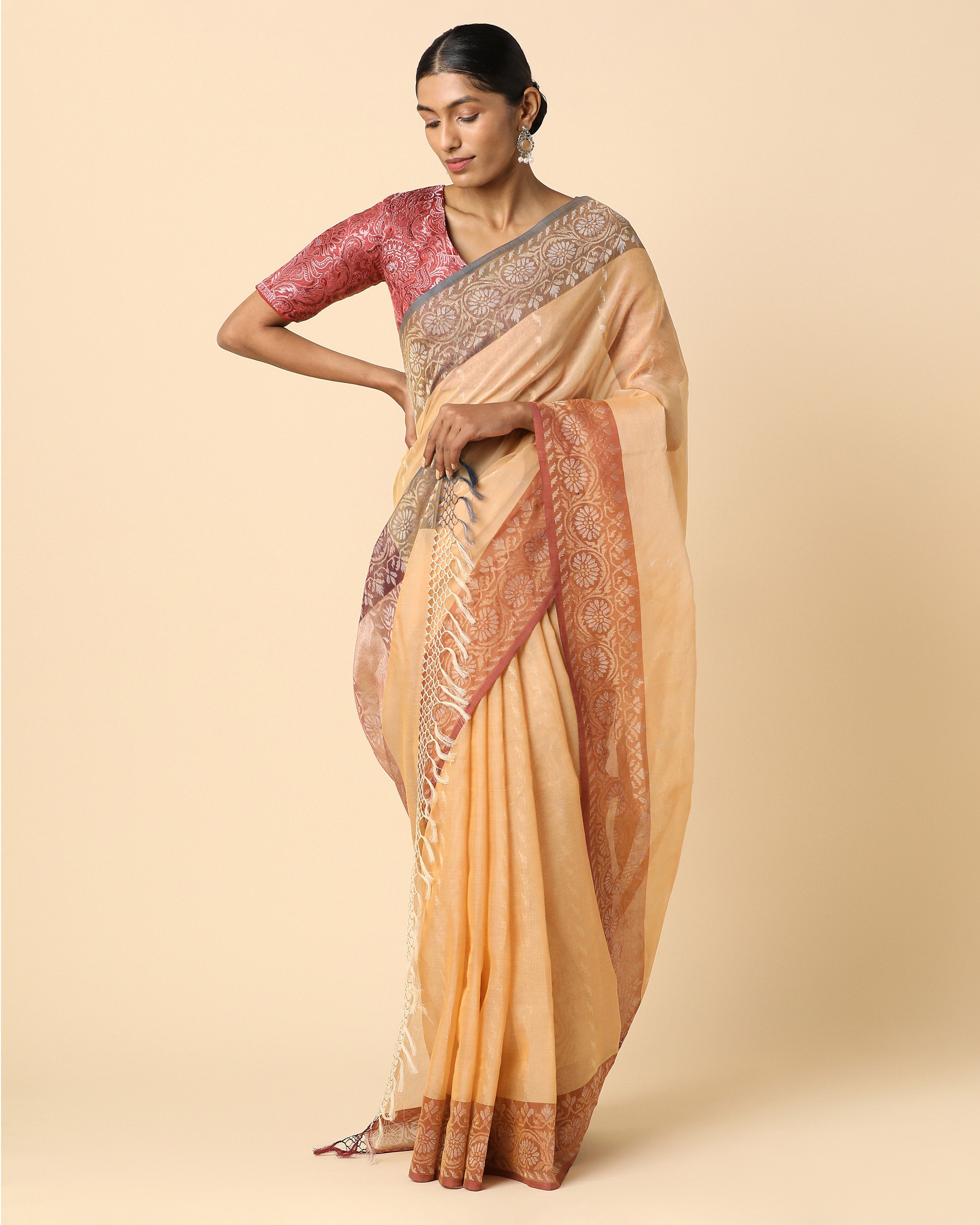 Mahi Banarasi Jamdani Cotton Saree