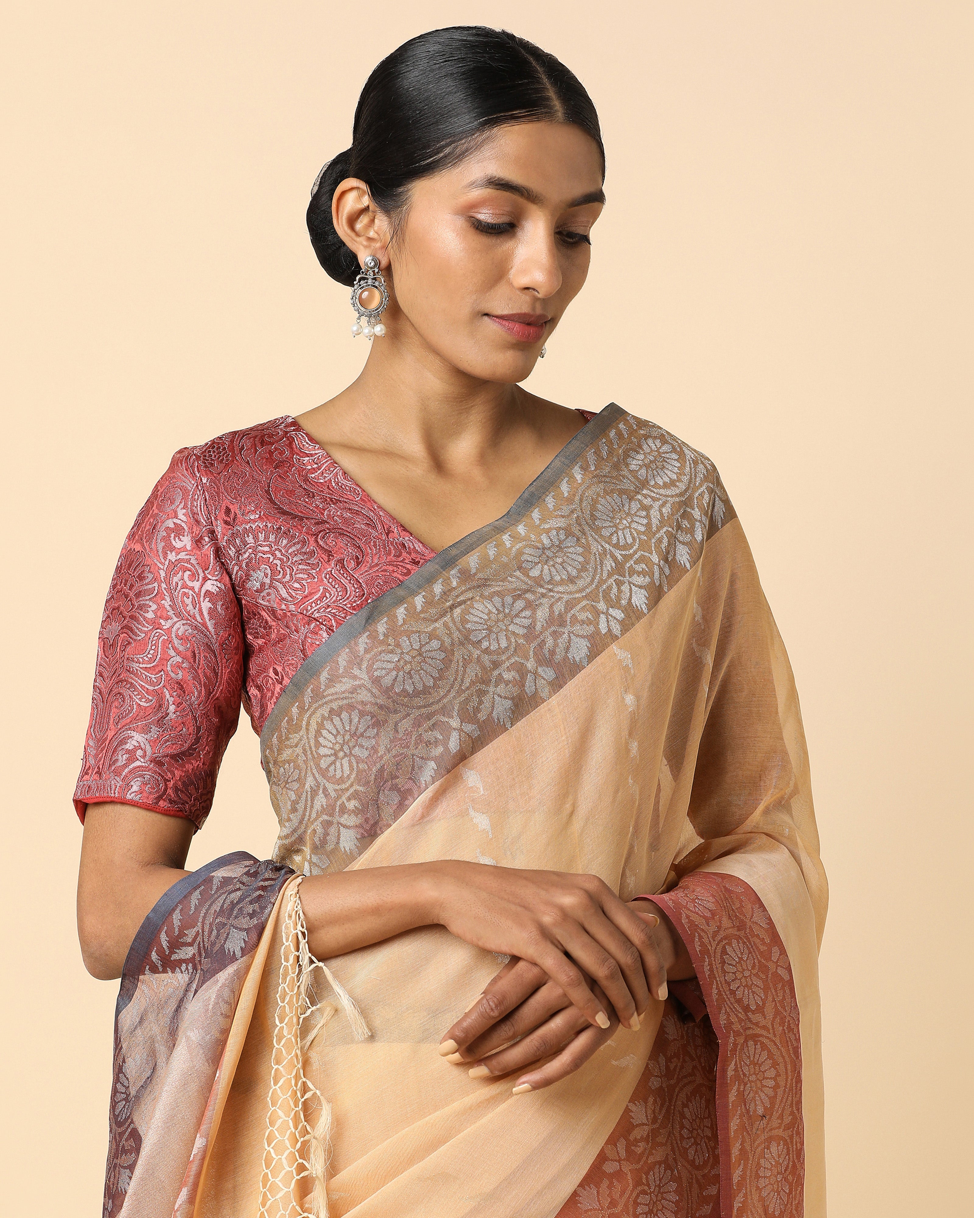 Mahi Banarasi Jamdani Cotton Saree