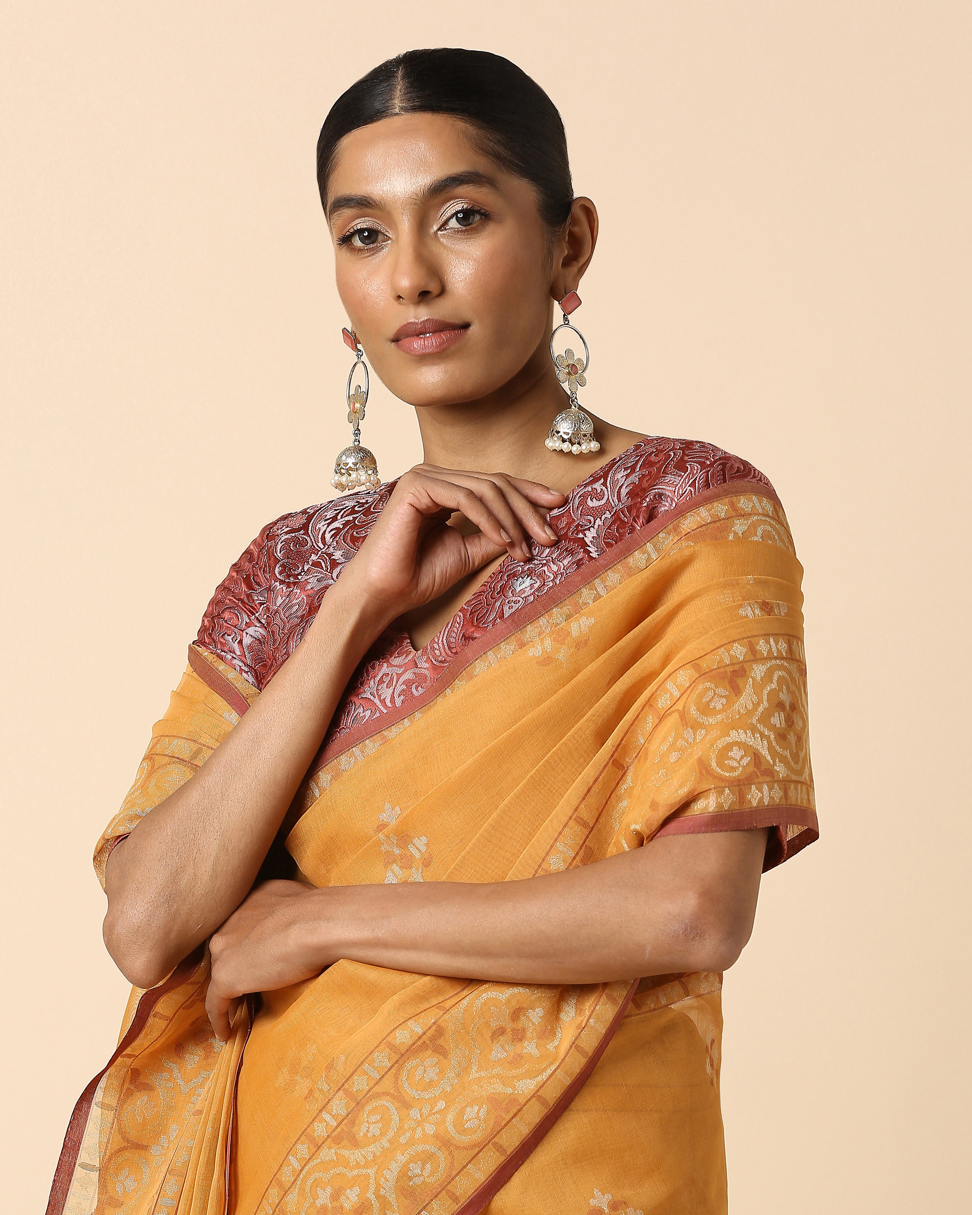 Lahna Banarasi Jamdani Cotton Saree