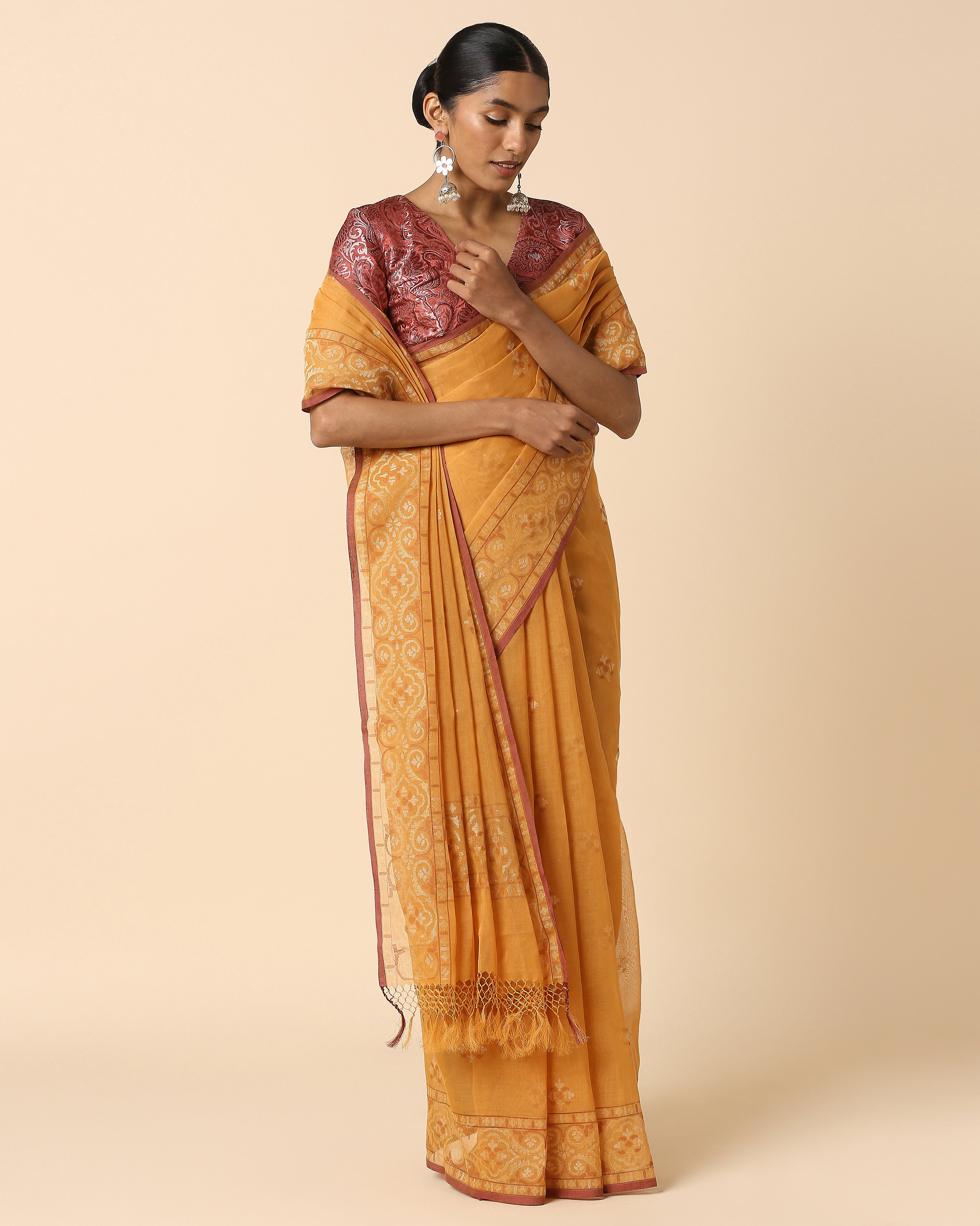 Lahna Banarasi Jamdani Cotton Saree