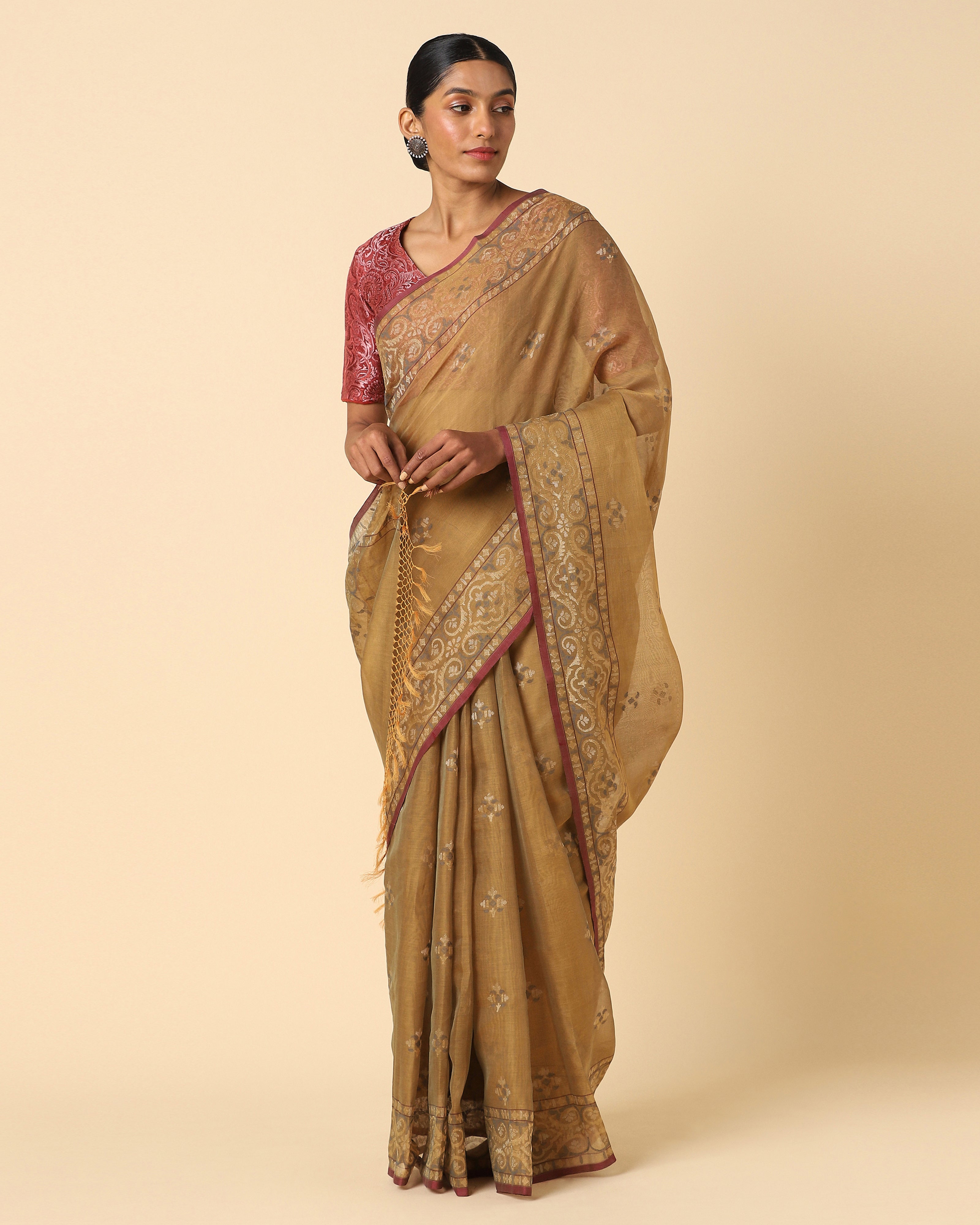 Lahna Banarasi Jamdani Cotton Saree