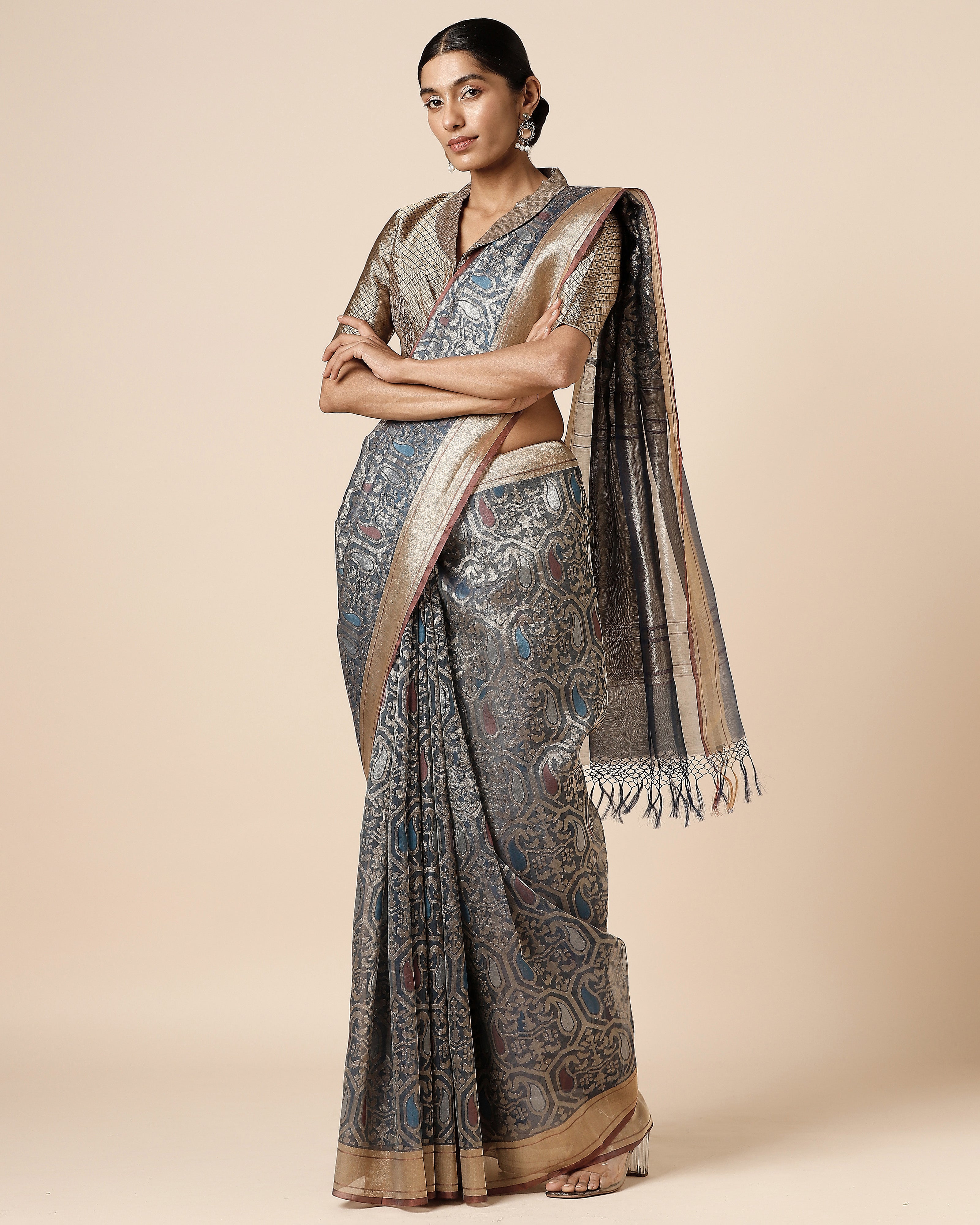 Keyani Banarasi Jamdani Silk Cotton Saree