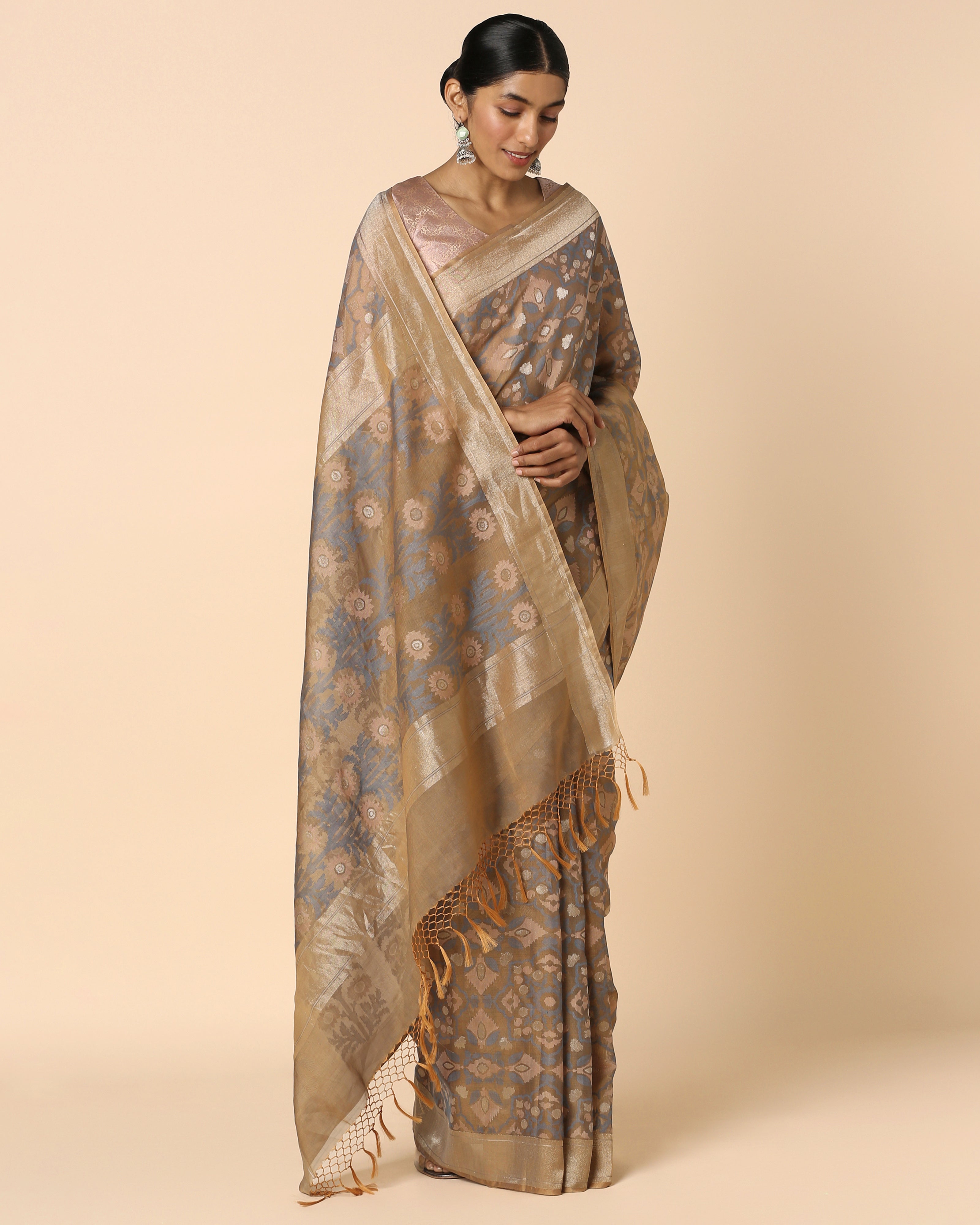 Melis Banarasi Jamdani Silk Cotton Saree