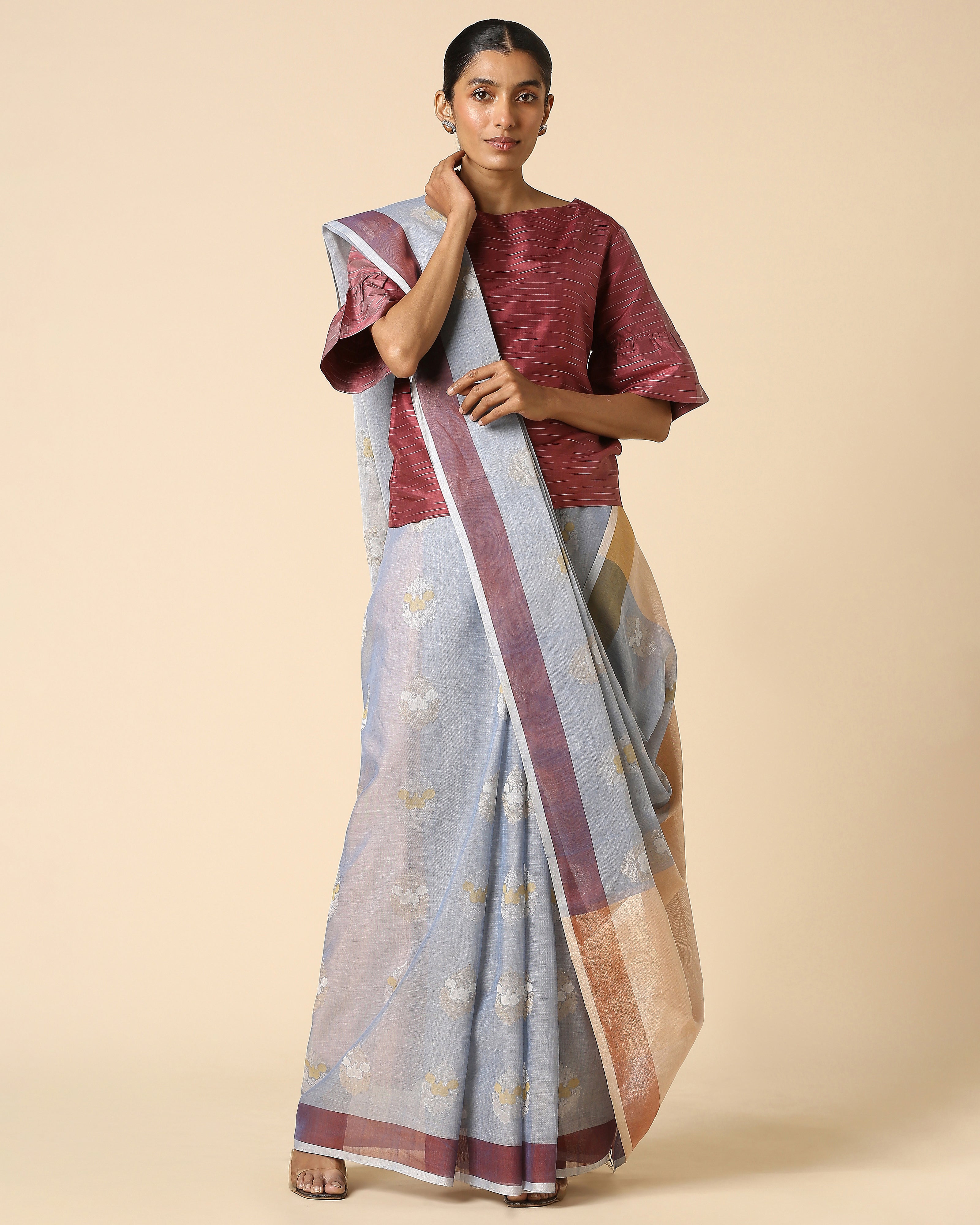Olga Banarasi Jamdani Cotton Saree
