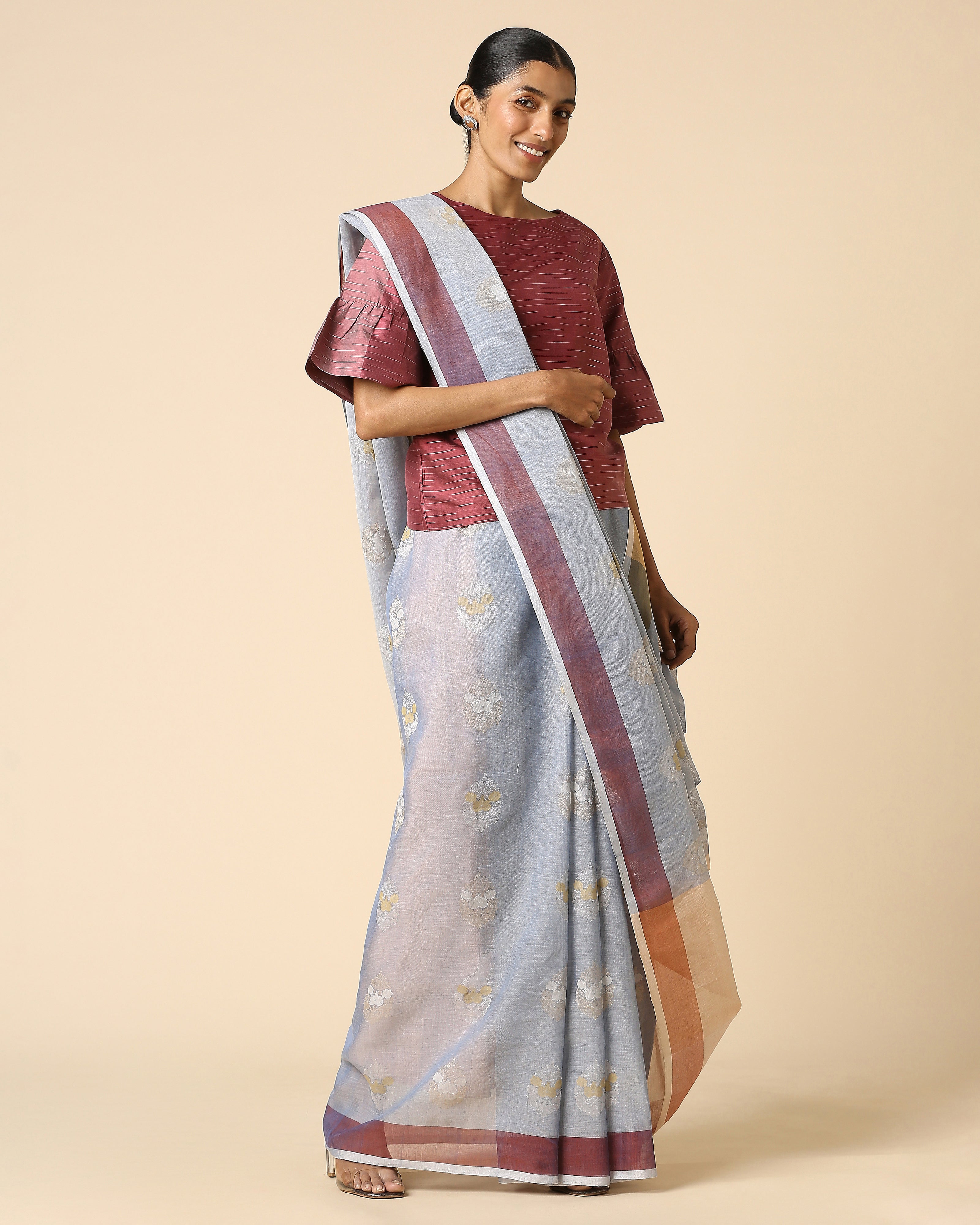 Olga Banarasi Jamdani Cotton Saree
