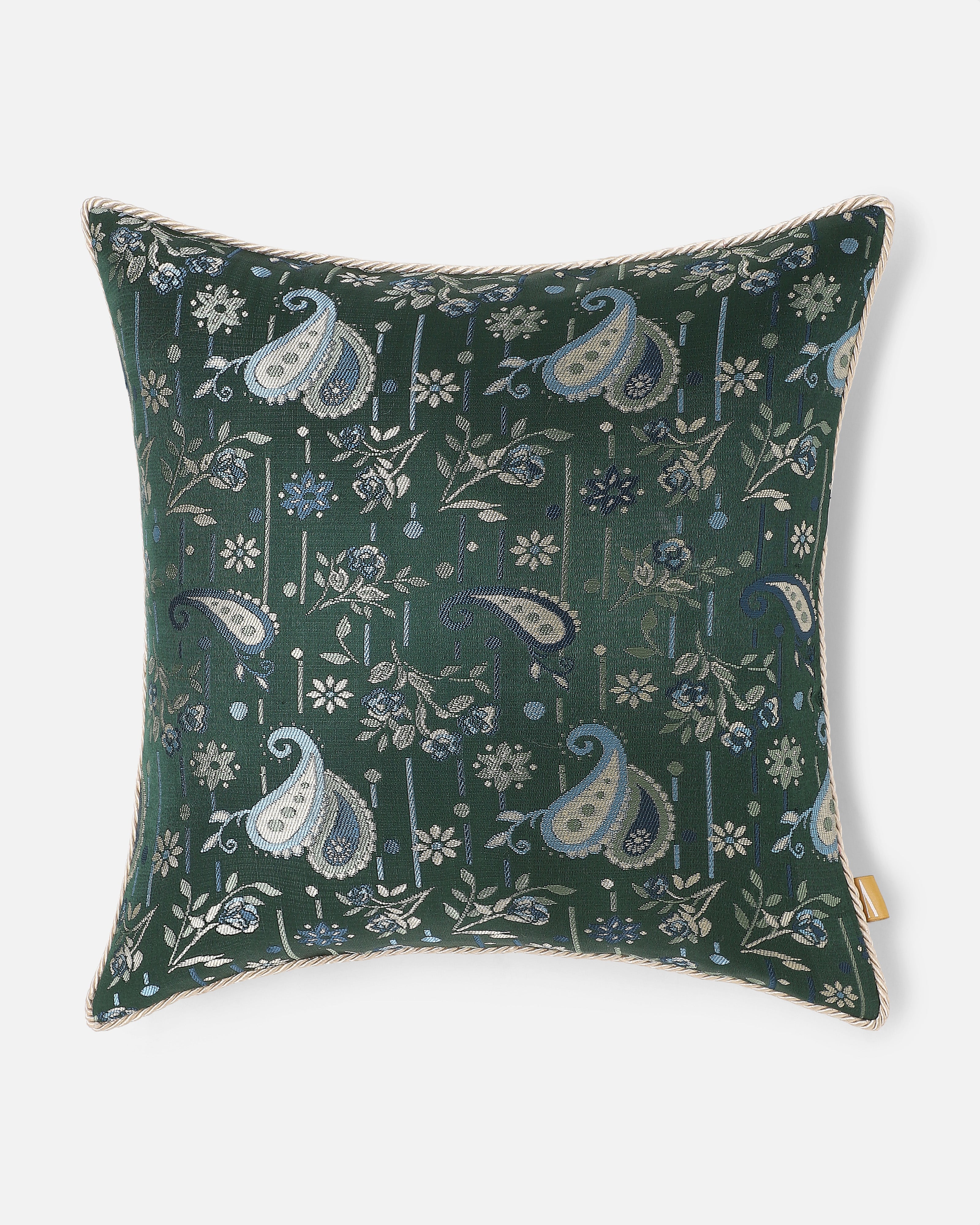 Kostya Banarasi Satin Brocade Silk Viscose Cushion Cover