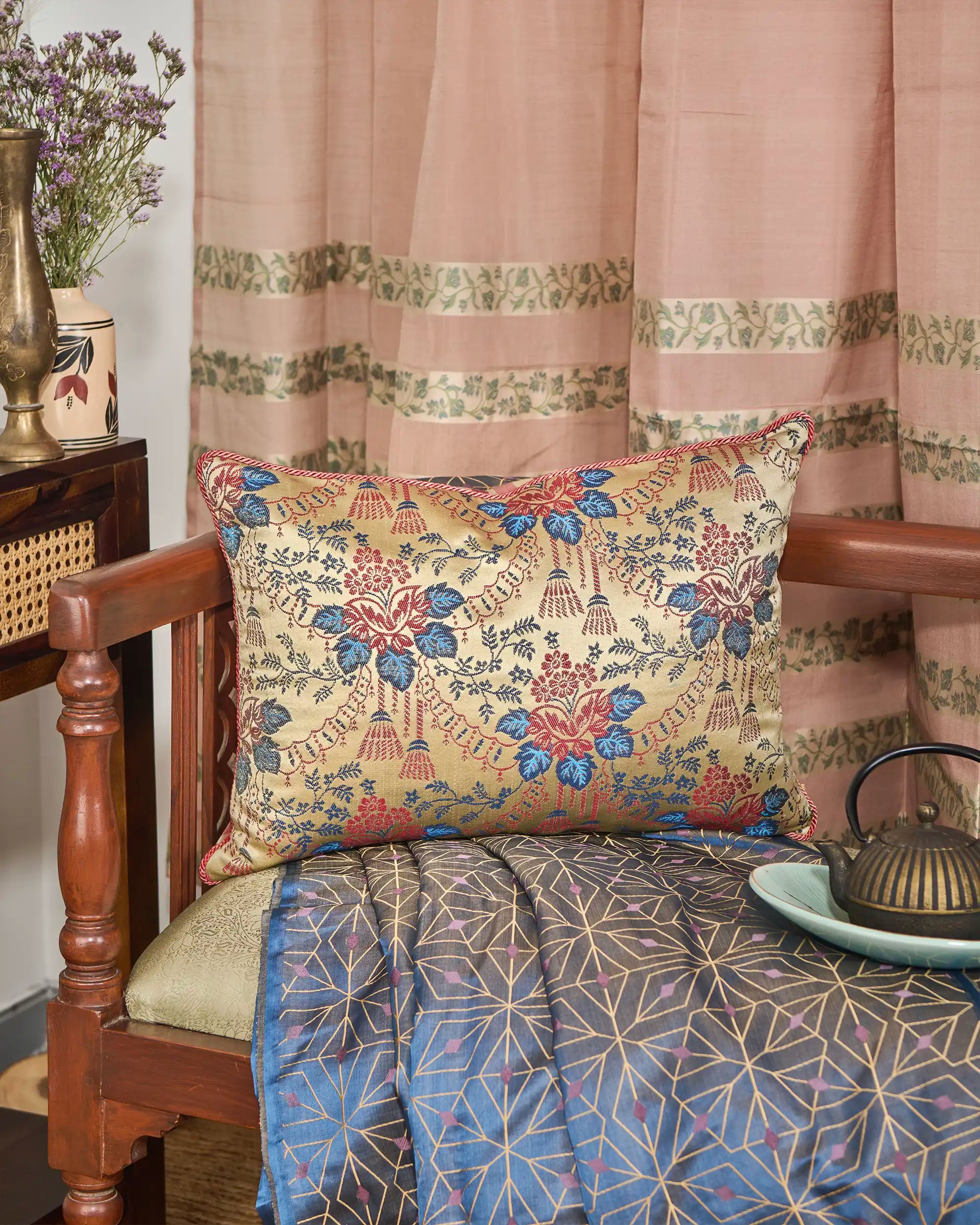 Arina Banarasi Gyasar Silk Viscose Cushion Cover