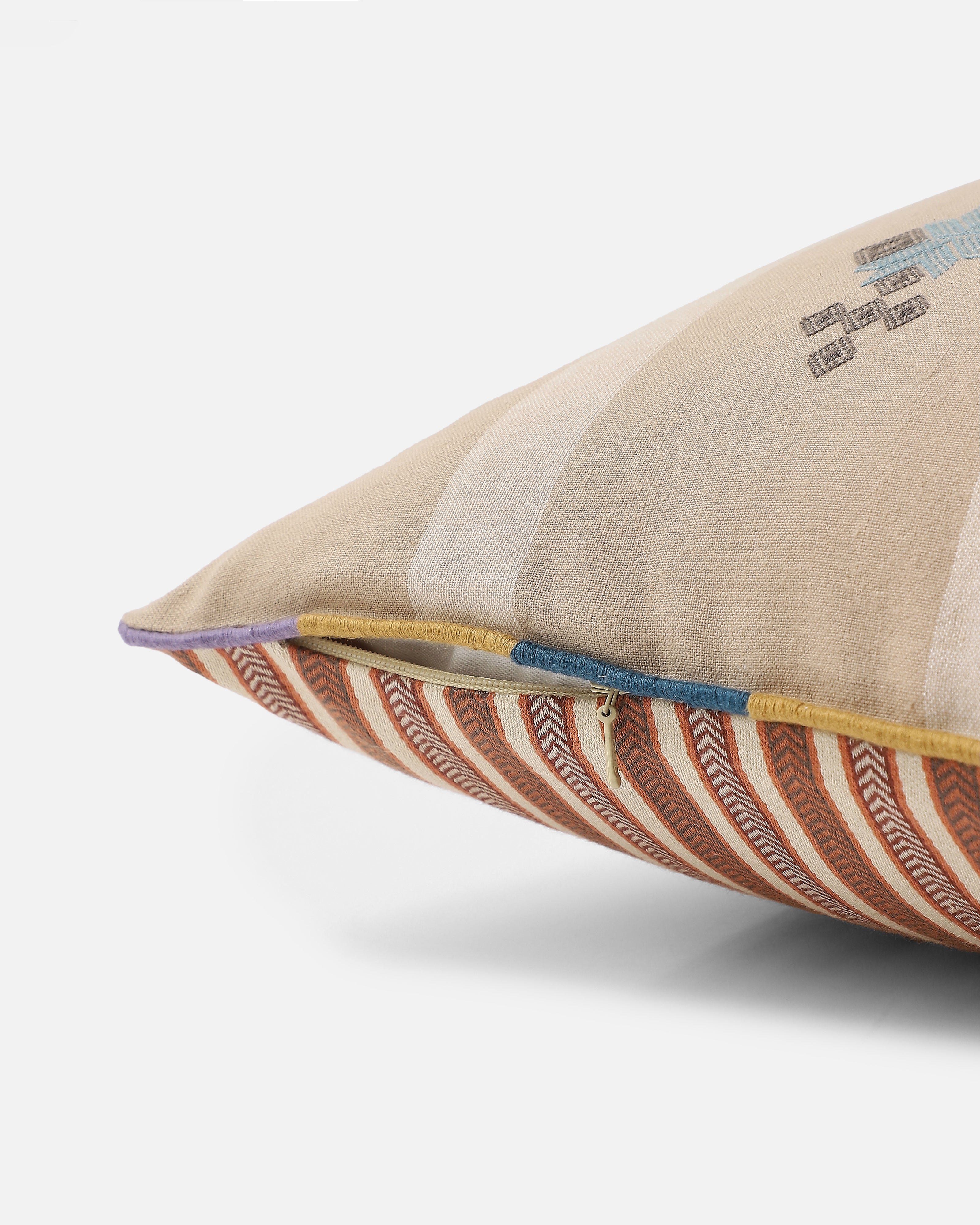 Roha Bhujodi Extra Weft Cotton Cushion Cover