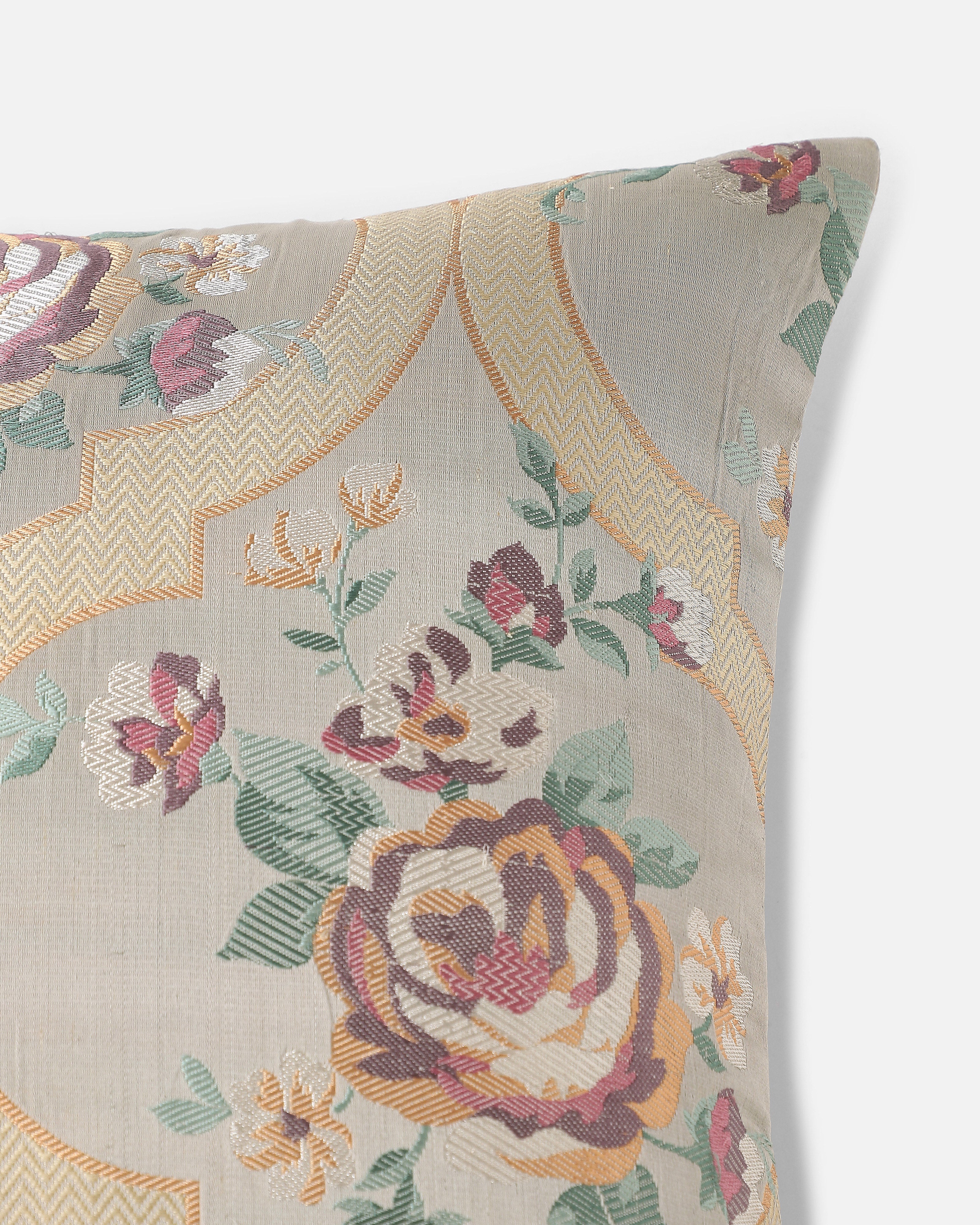 Kia Banarasi Brocade Silk Cotton Cushion Cover