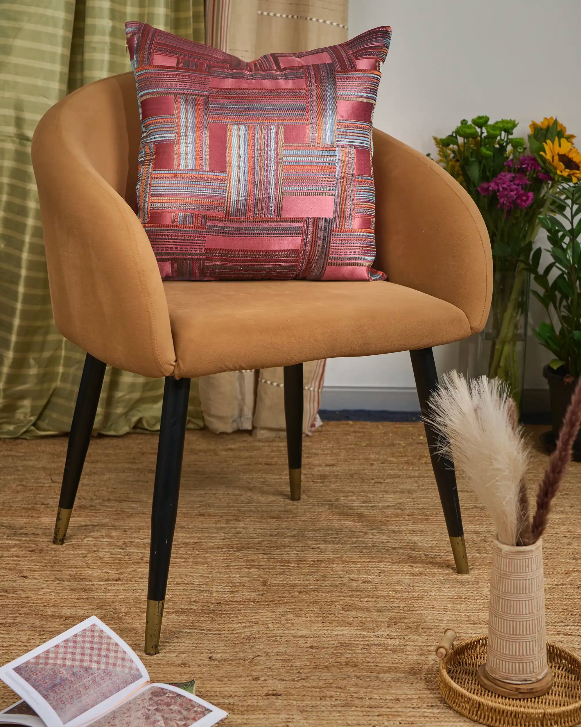 Misheli Banarasi Gyasar Silk Viscose Cushion Cover