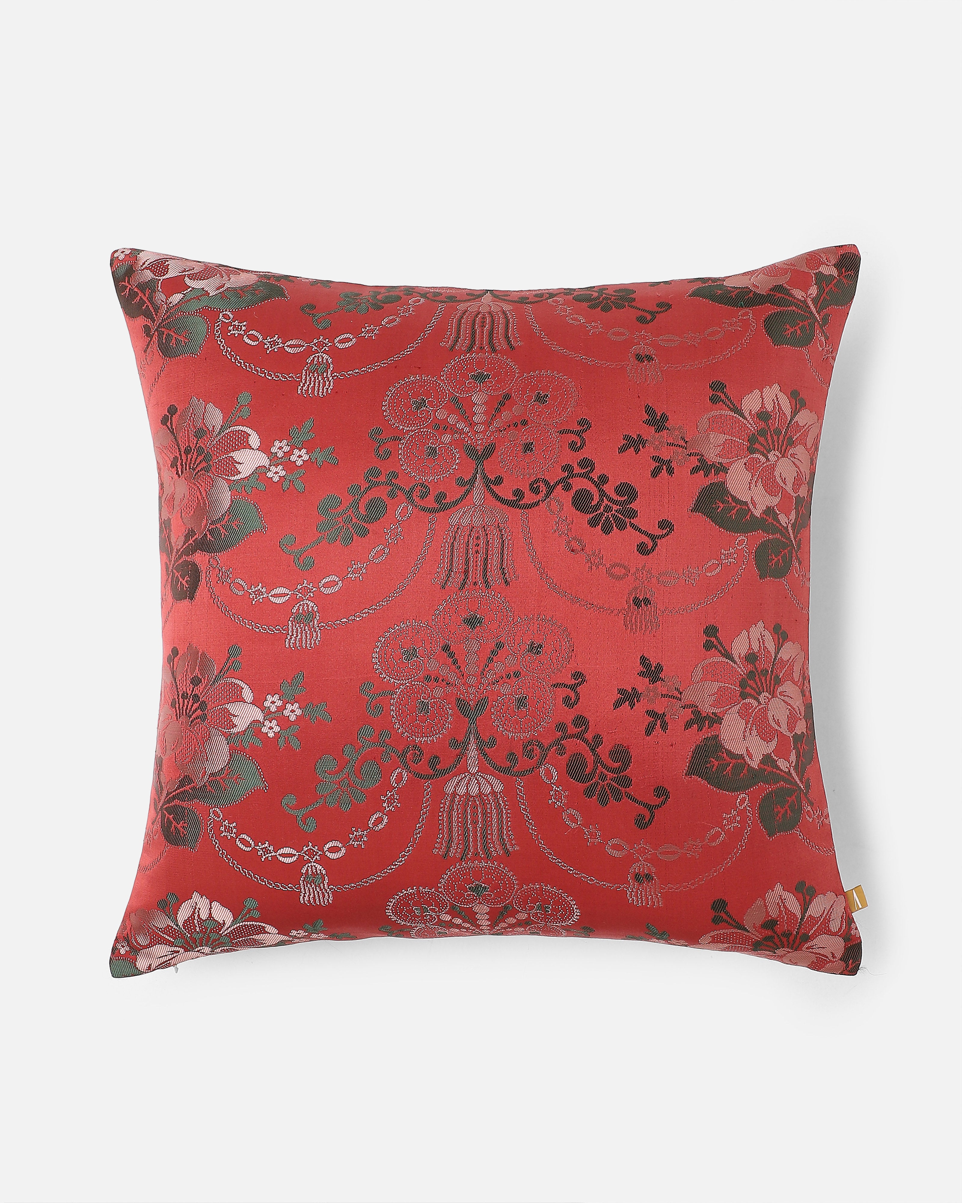 Olga Banarasi Gyasar Silk Viscose Cushion Cover