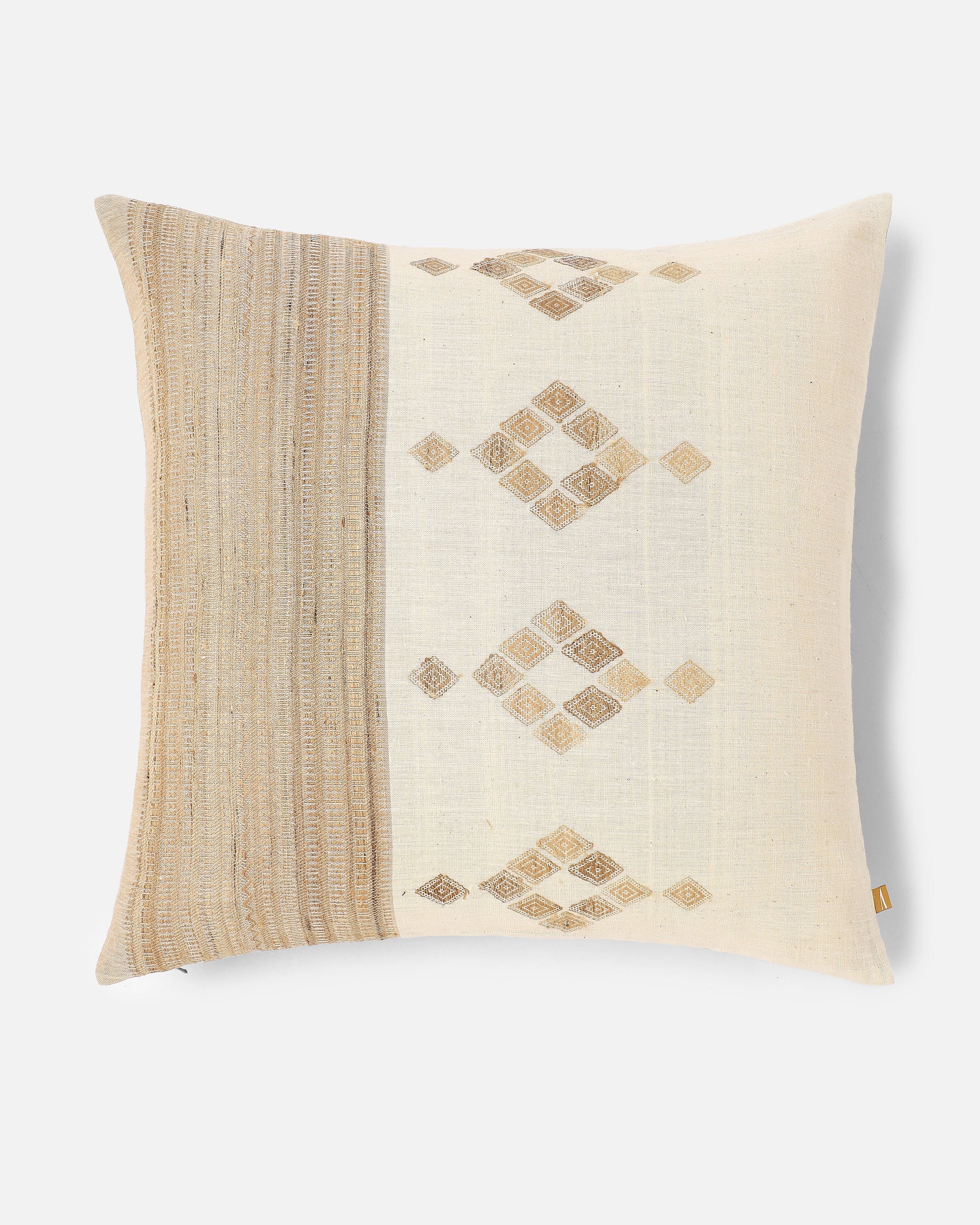 Qala Bhujodi Extra Weft Cotton Cushion Cover