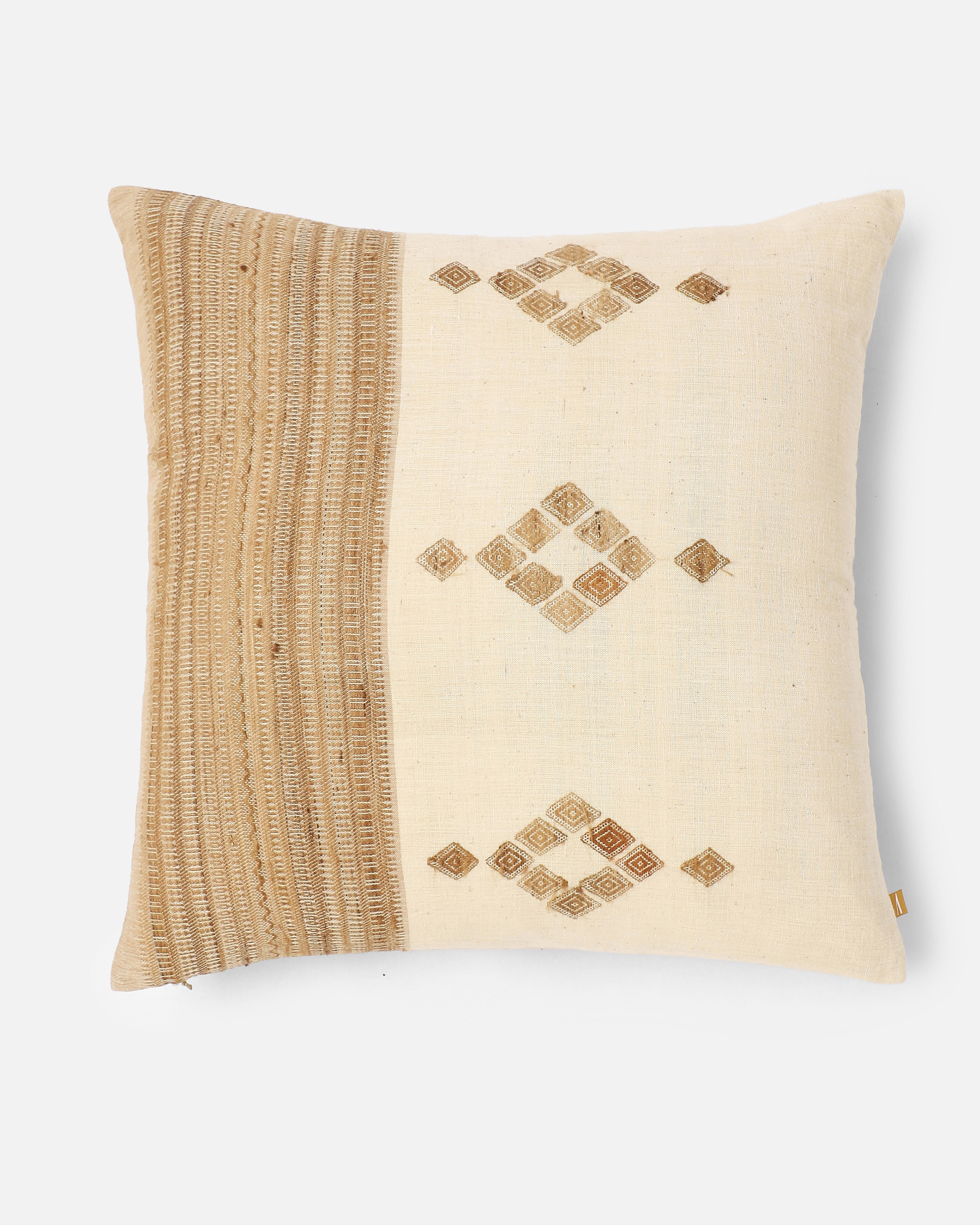 Qala Bhujodi Extra Weft Cotton Cushion Cover