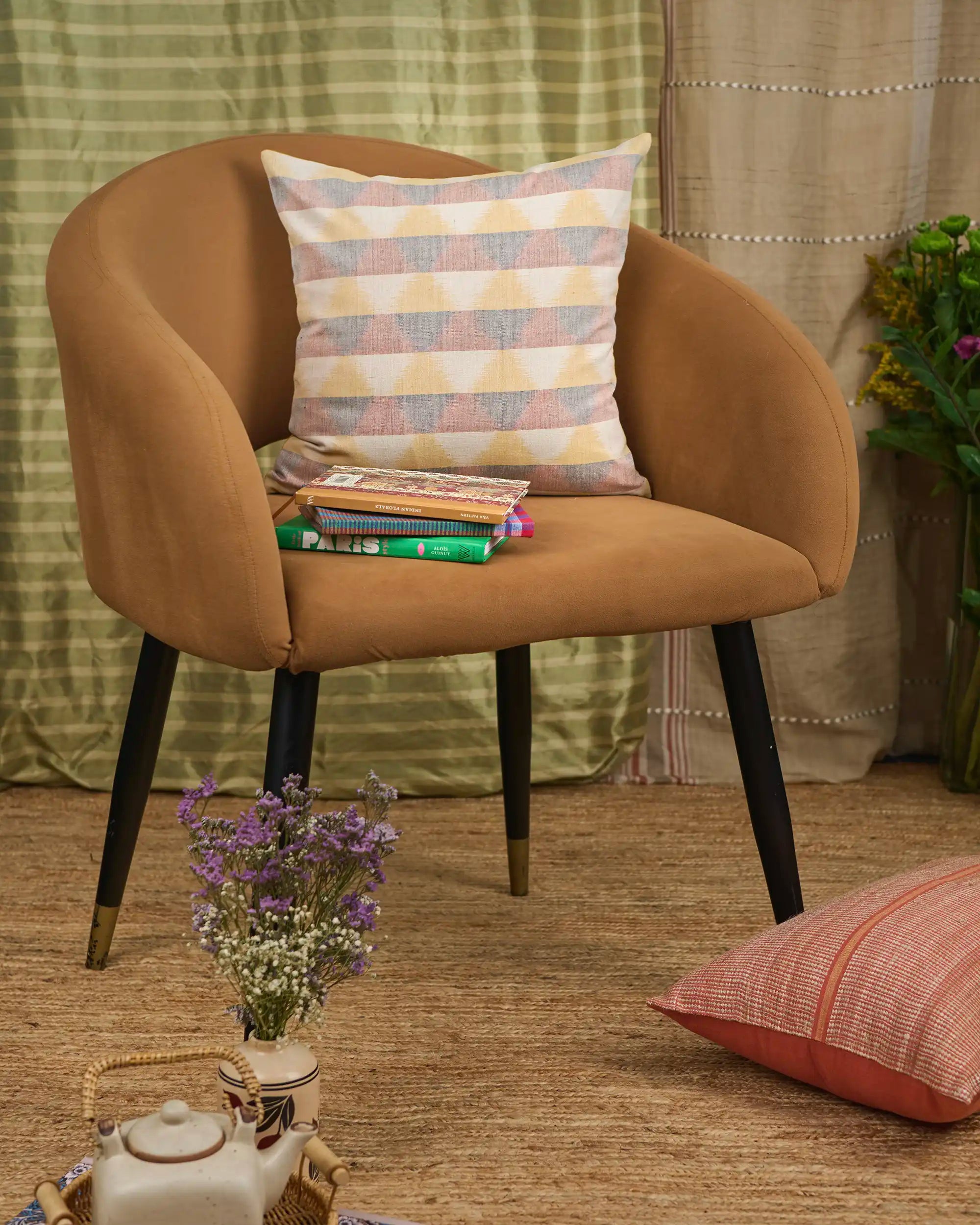 Venu Pochampally Weft Ikat Cotton Cushion Cover