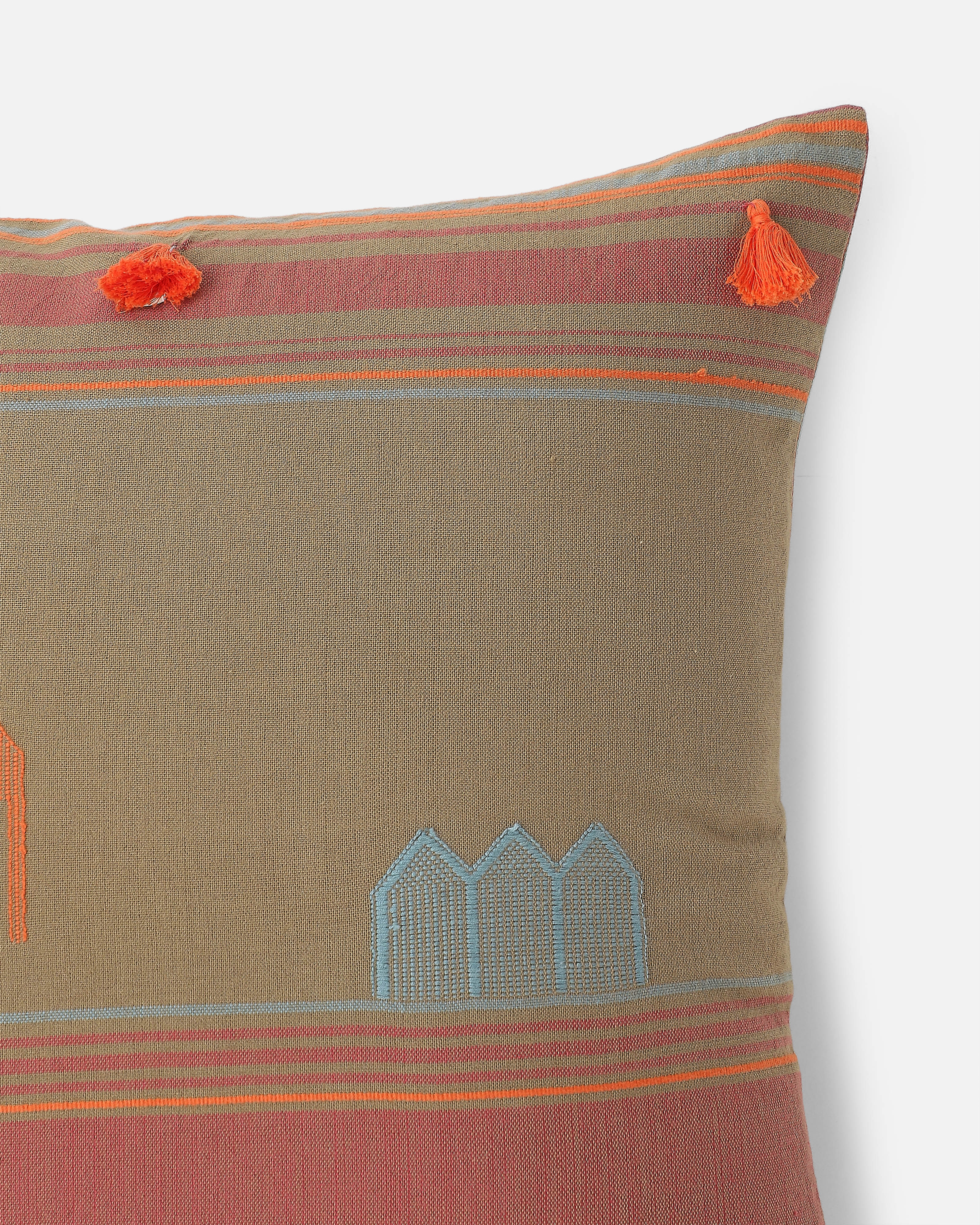 Khilna Bhujodi Extra Weft Cotton Cushion Cover