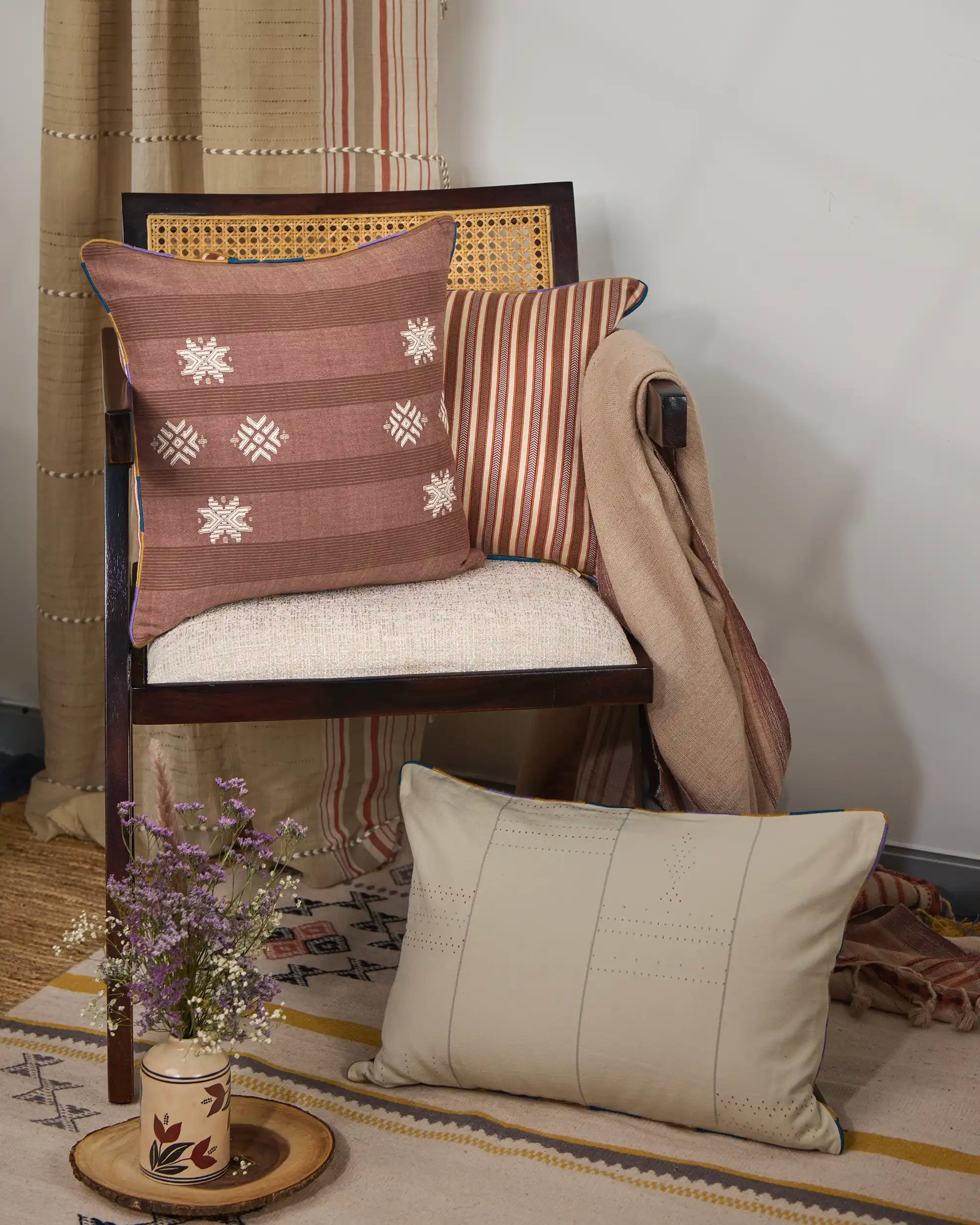 Renu Bhujodi Extra Weft Cotton Cushion Cover