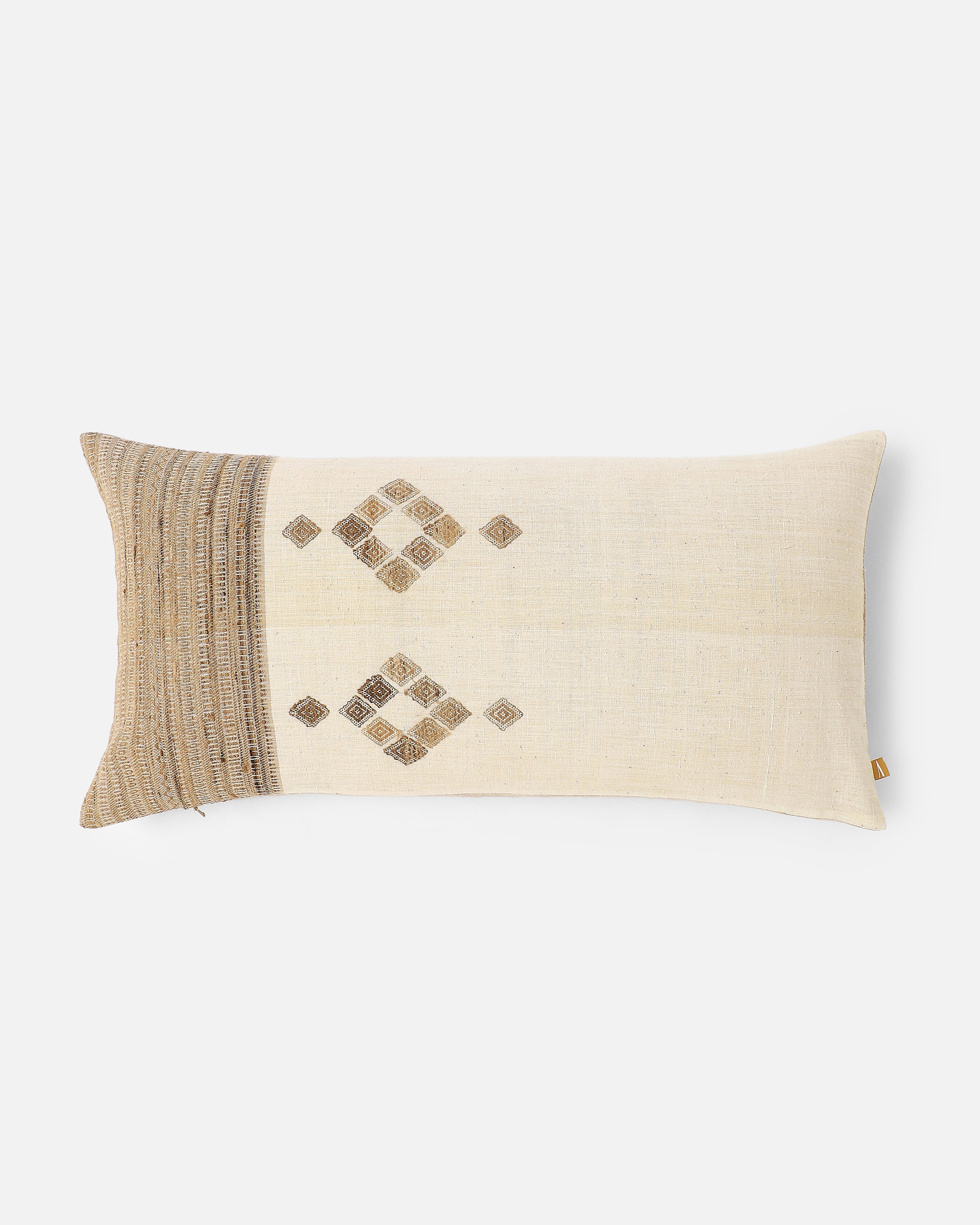 Qala Bhujodi Extra Weft Cotton Cushion Cover