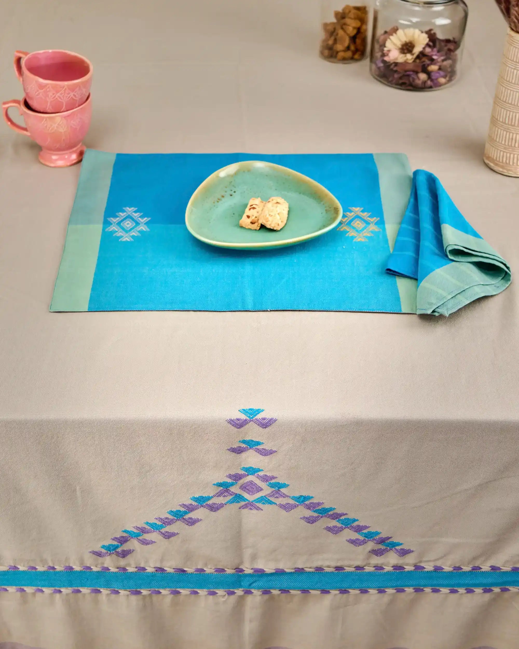 Nesha Bhujodi Extra Weft Cotton Table Mat | Set of 6