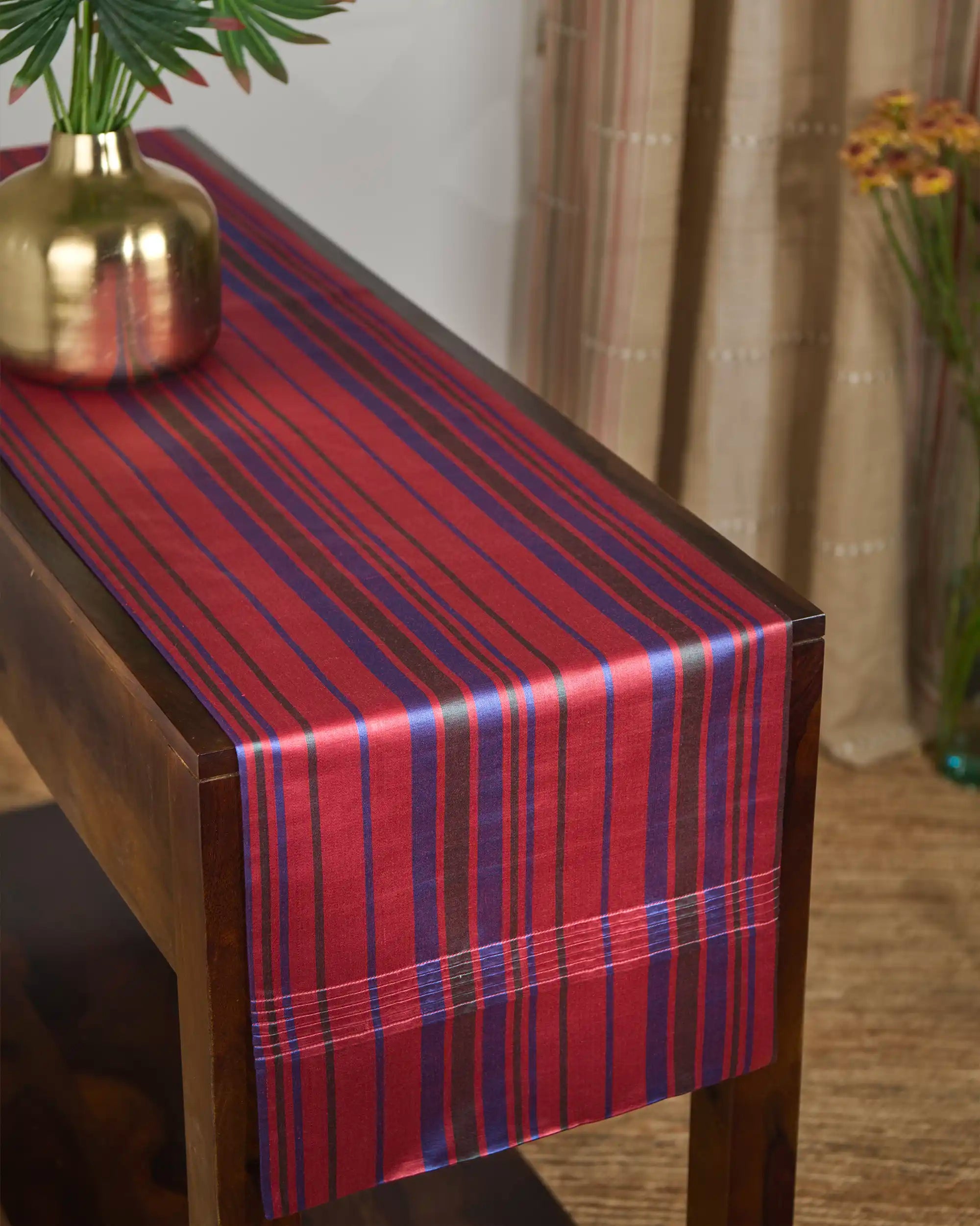Seza Banarasi Satin Silk Cotton Table Runner