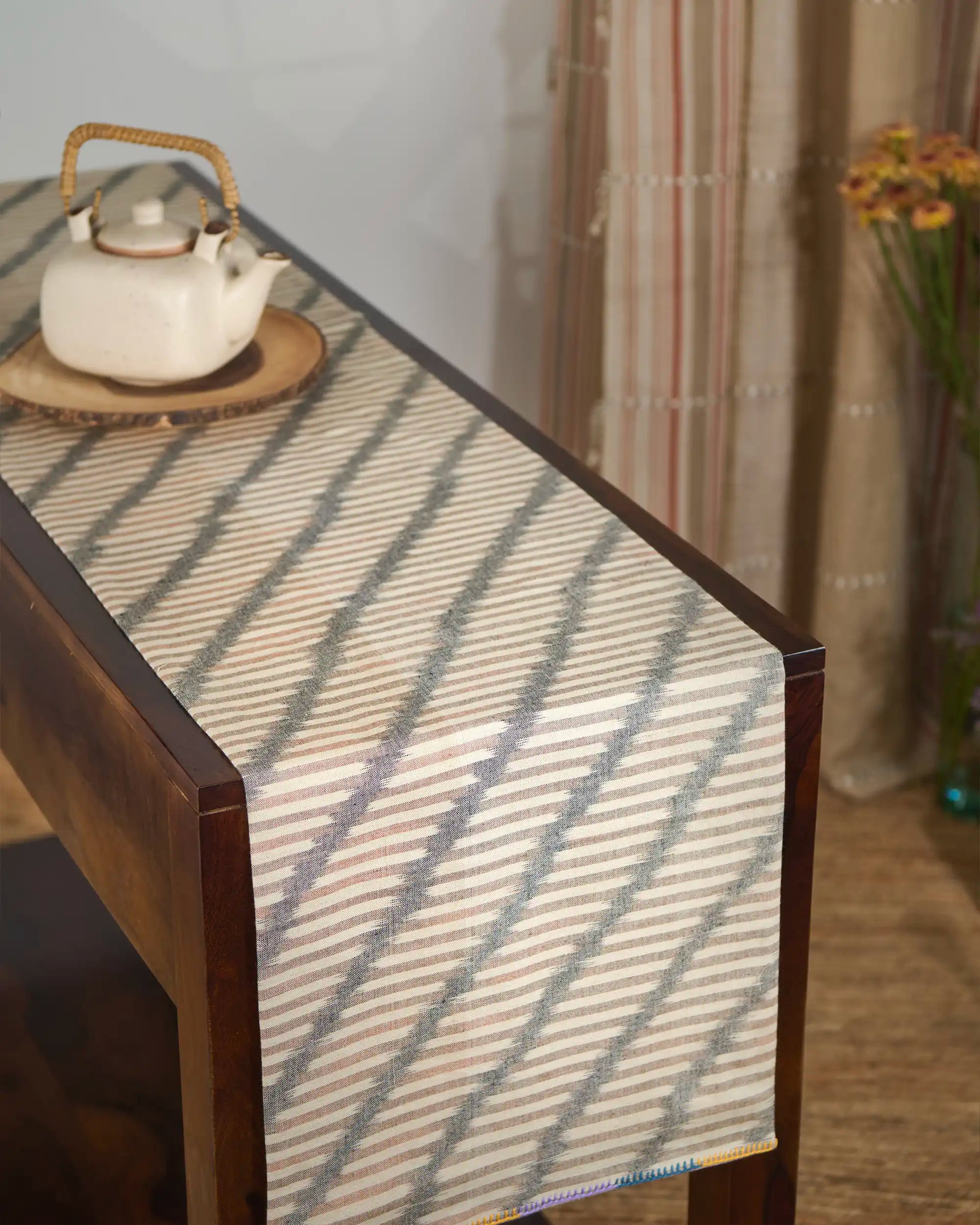 Taaru Pochampally Weft Ikat Cotton Table Runner