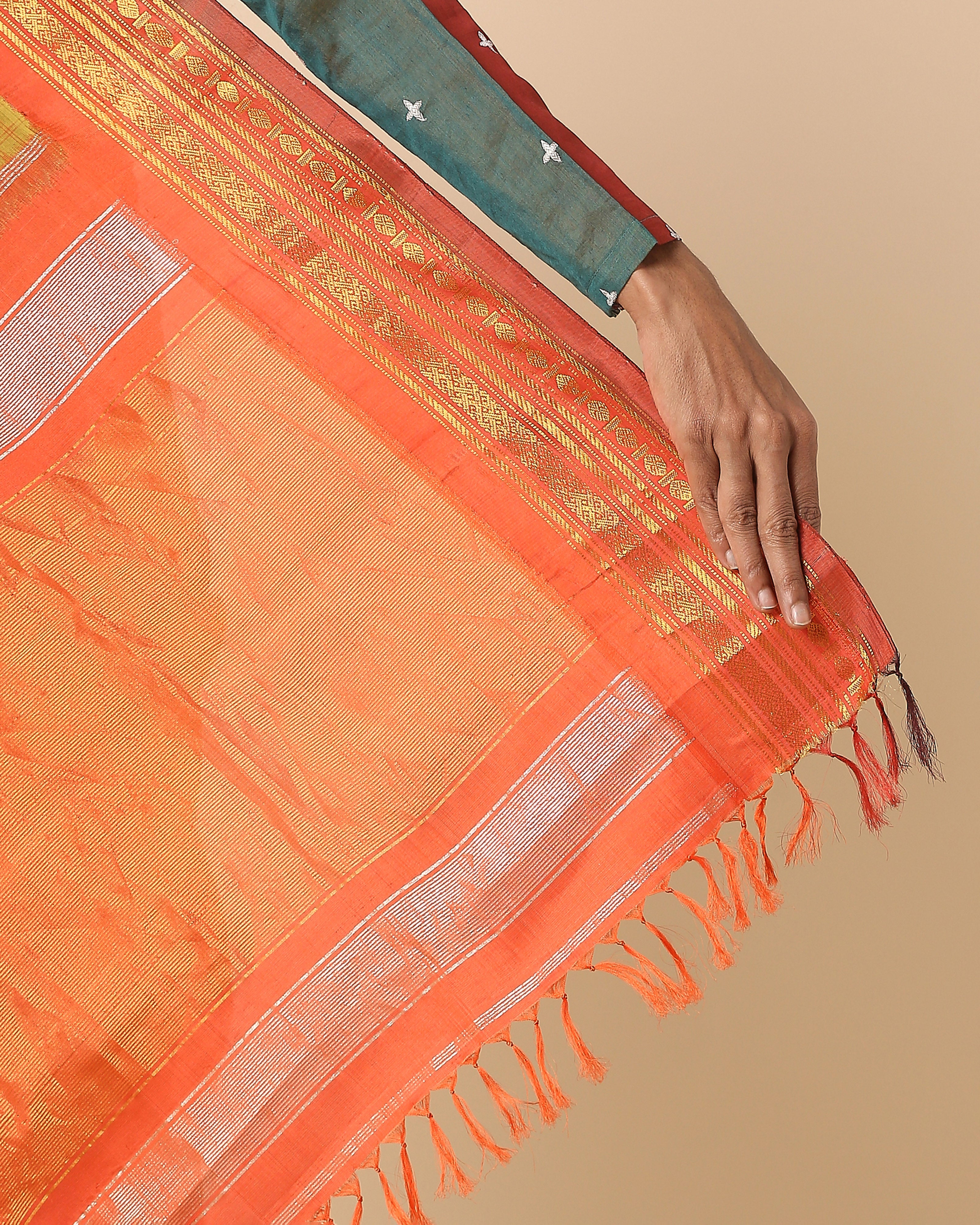 Pratima Gadwal Kuttu Weave Cotton Silk Saree