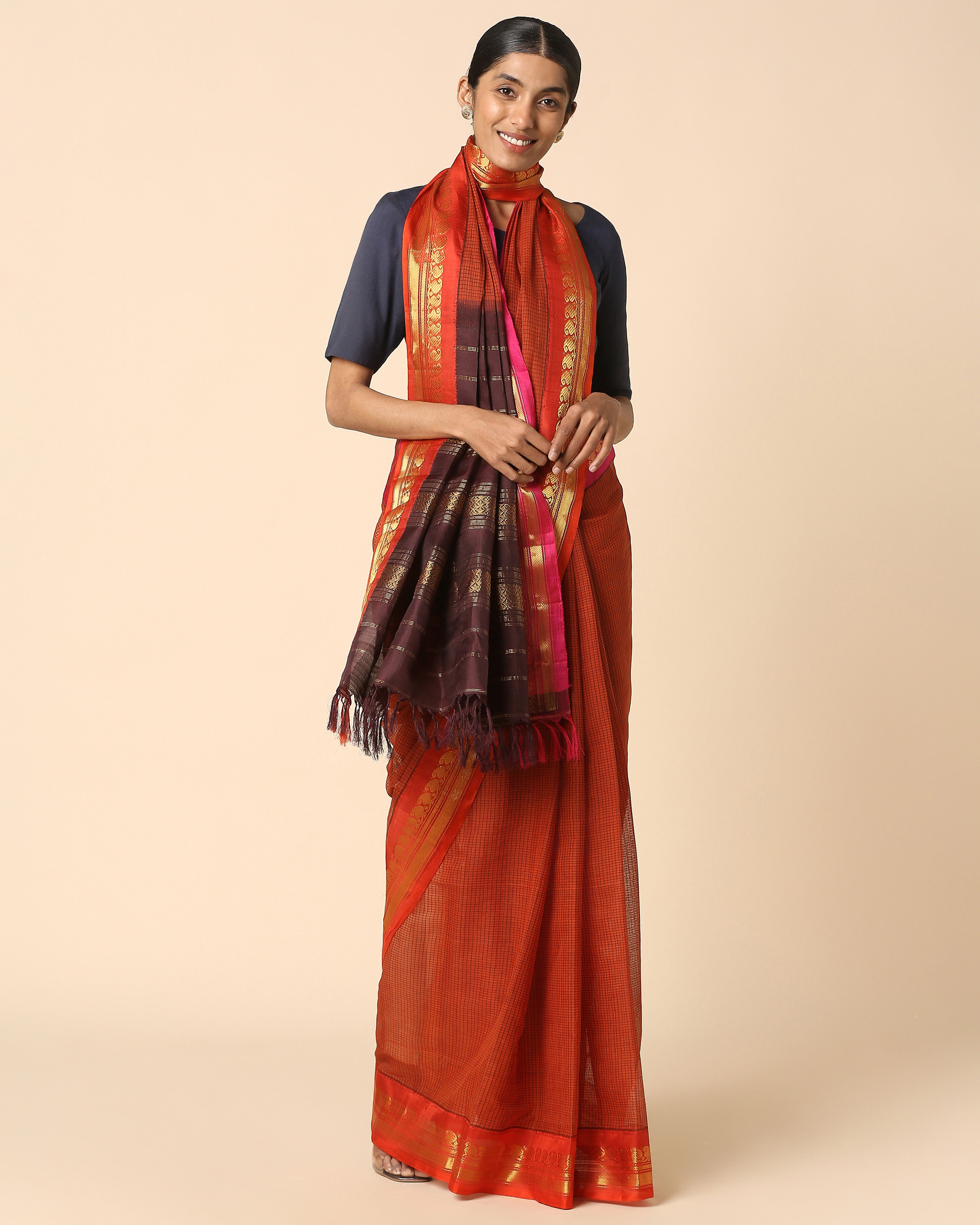 Olisa Gadwal Kuttu Weave Cotton Silk Saree