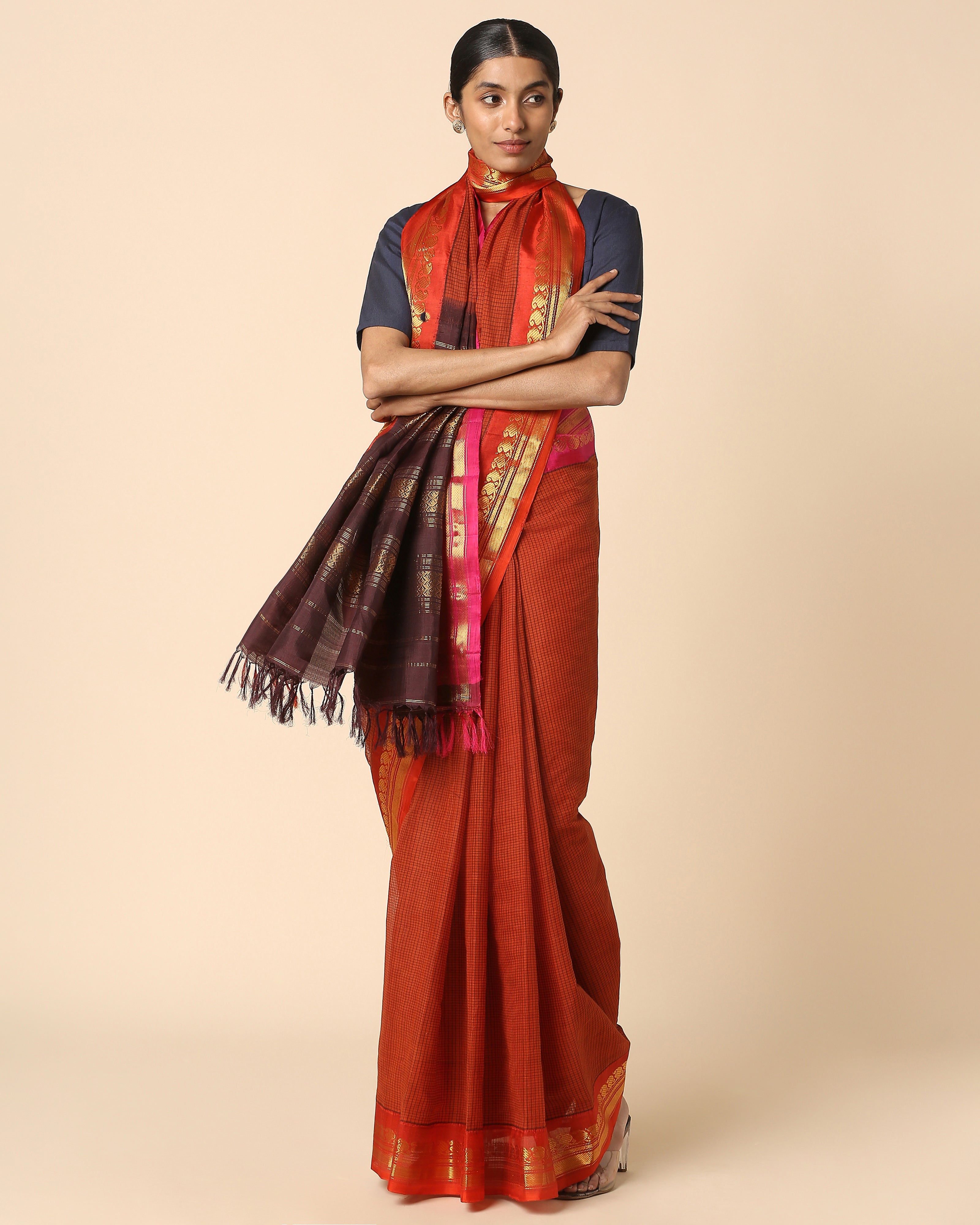 Olisa Gadwal Kuttu Weave Cotton Silk Saree