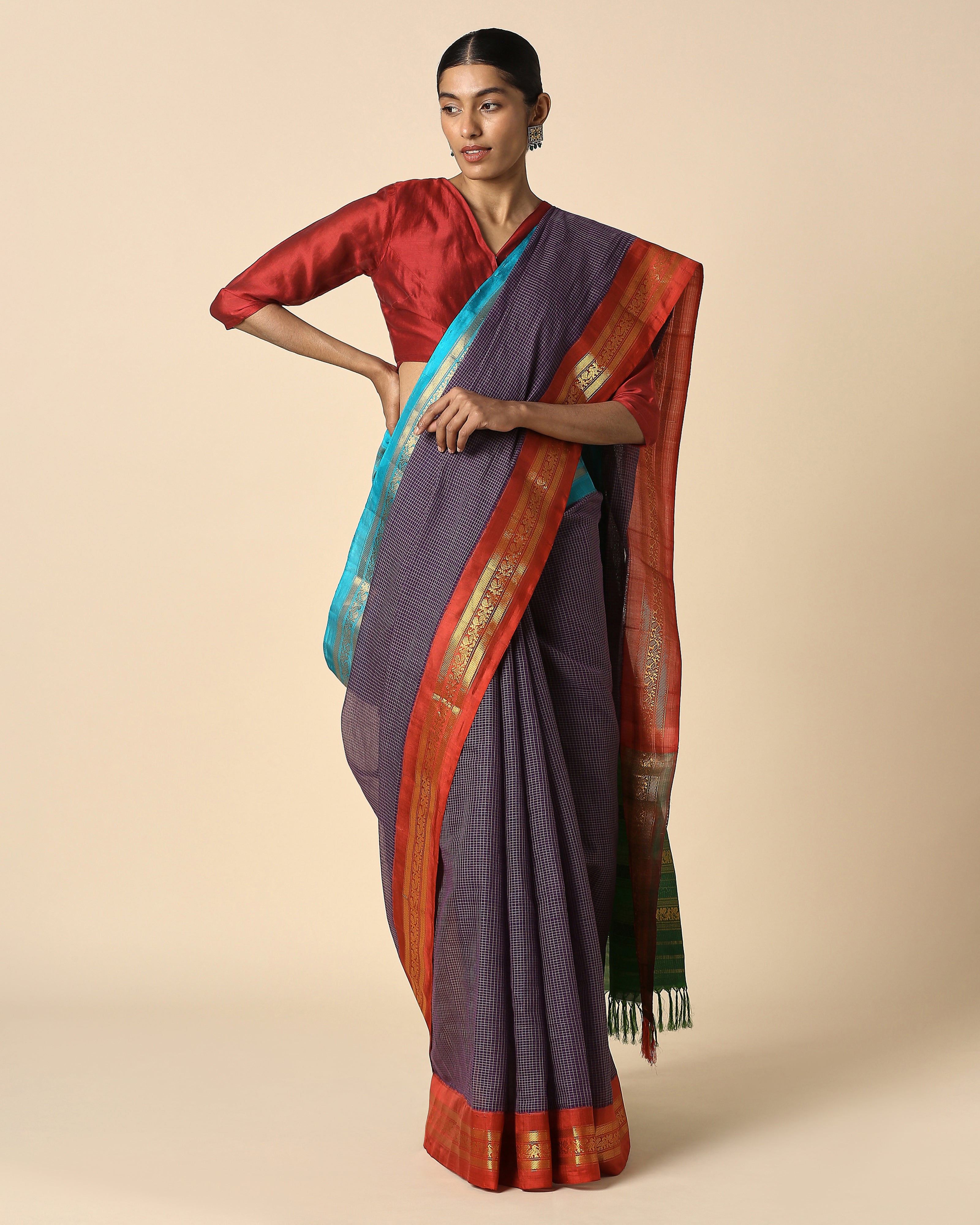 Saroka Gadwal Kuttu Weave Cotton Silk Saree