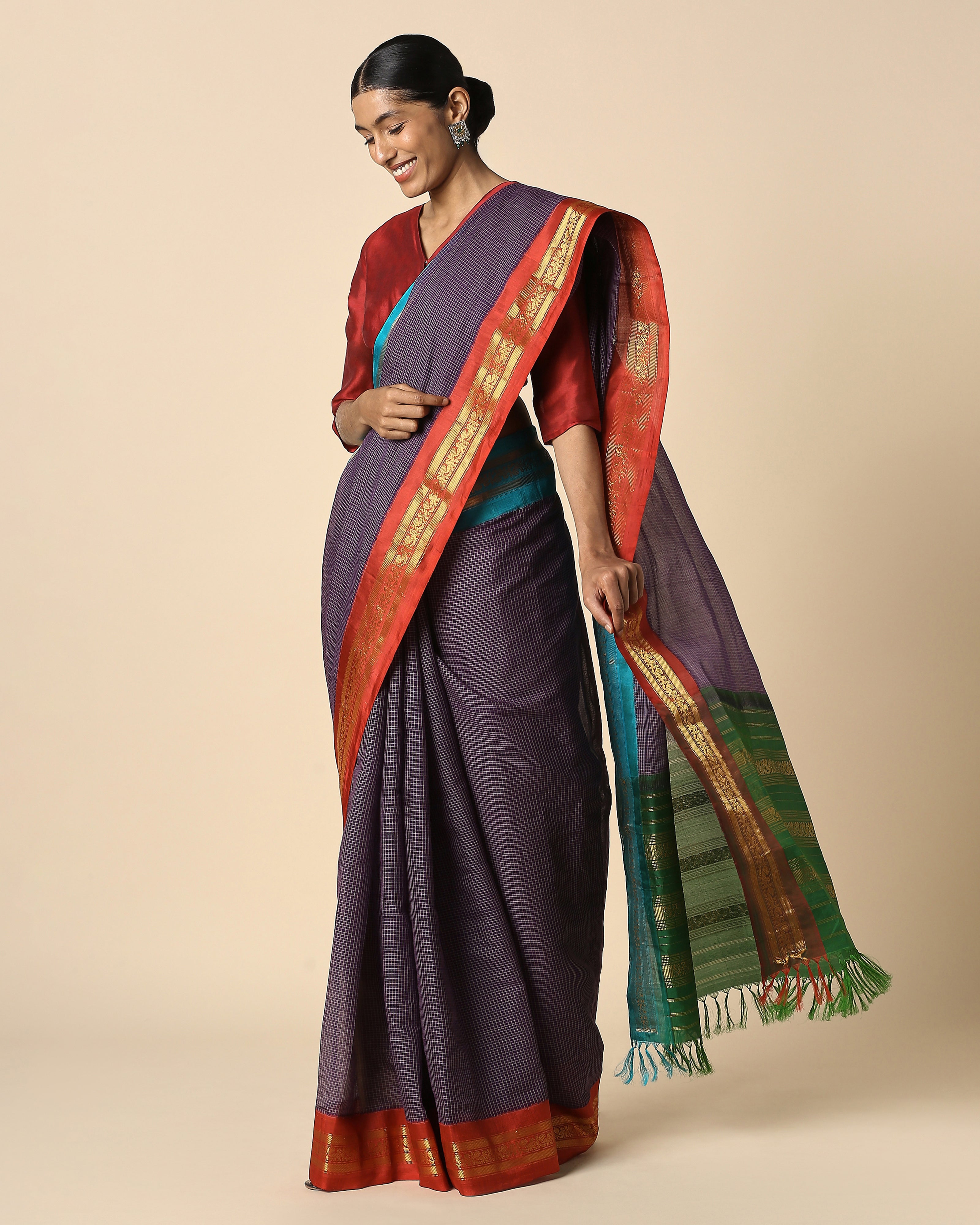 Saroka Gadwal Kuttu Weave Cotton Silk Saree