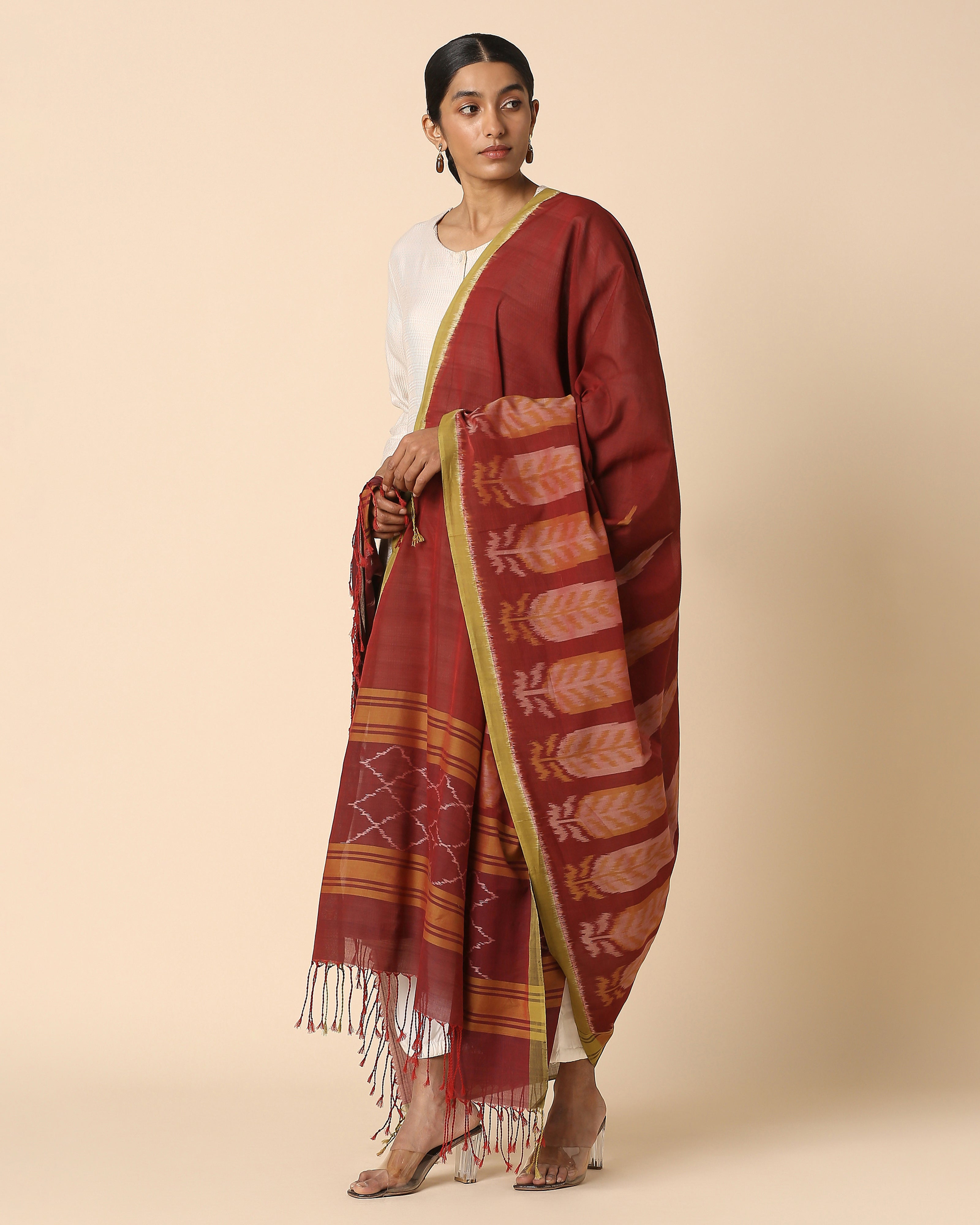 Zeb Pochampally Weft Ikat Cotton Dupatta