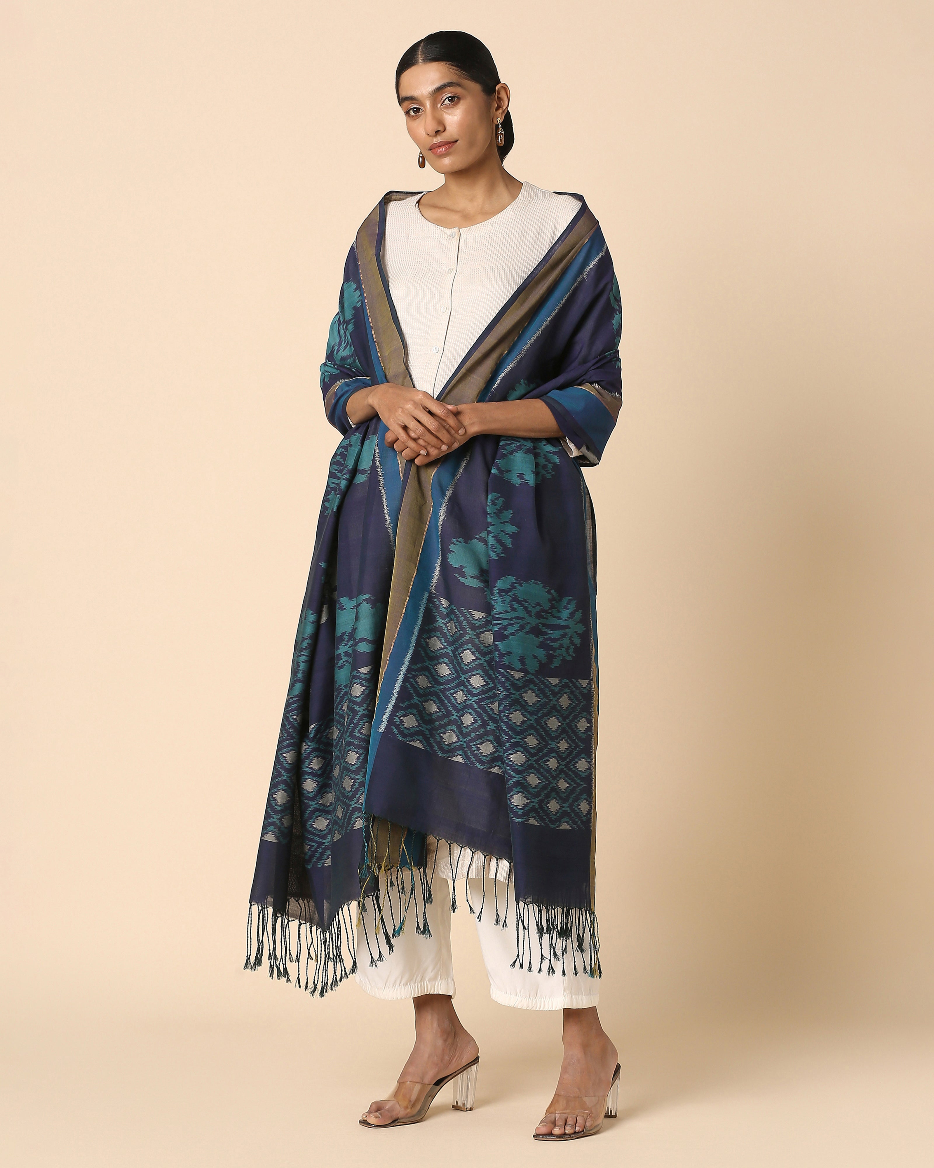 Sheena Pochampally Weft Ikat Cotton Dupatta