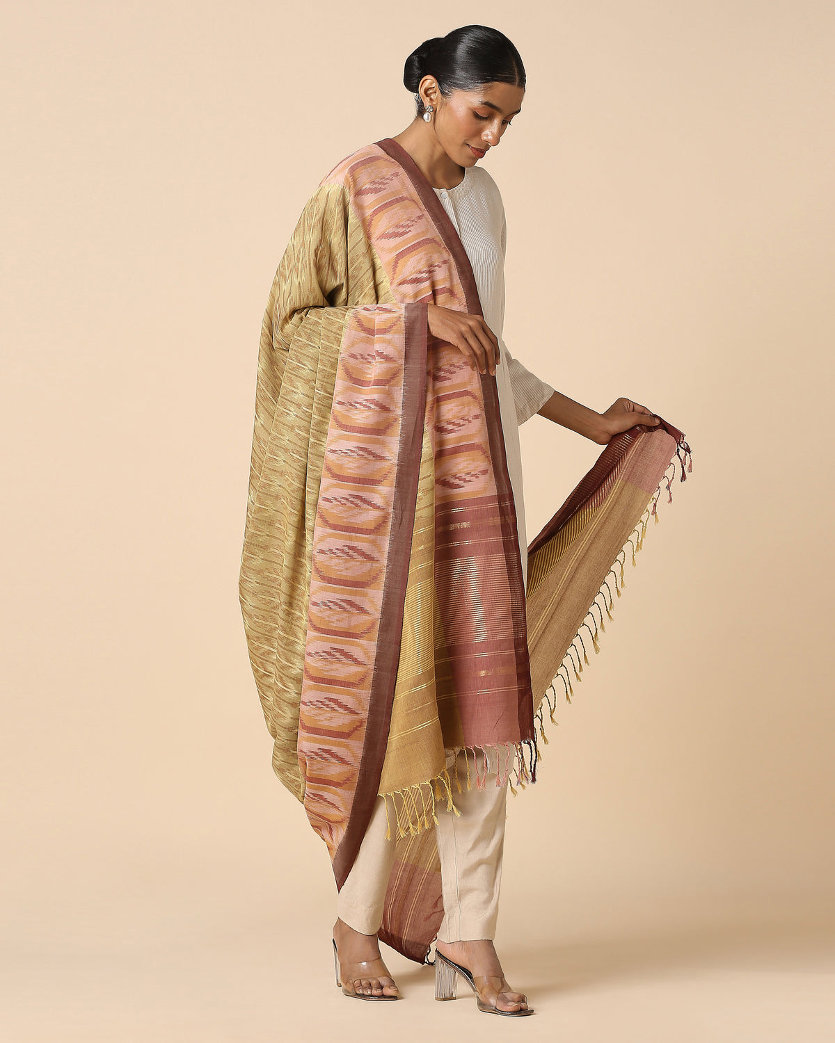 Aashna Pochampally Weft Ikat Cotton Dupatta