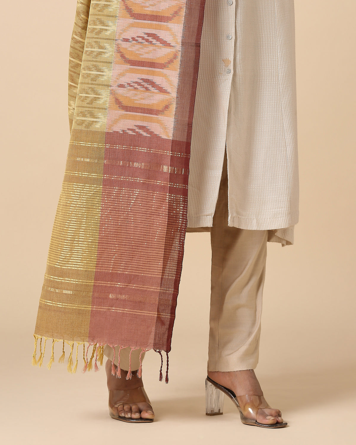 Aashna Pochampally Weft Ikat Cotton Dupatta