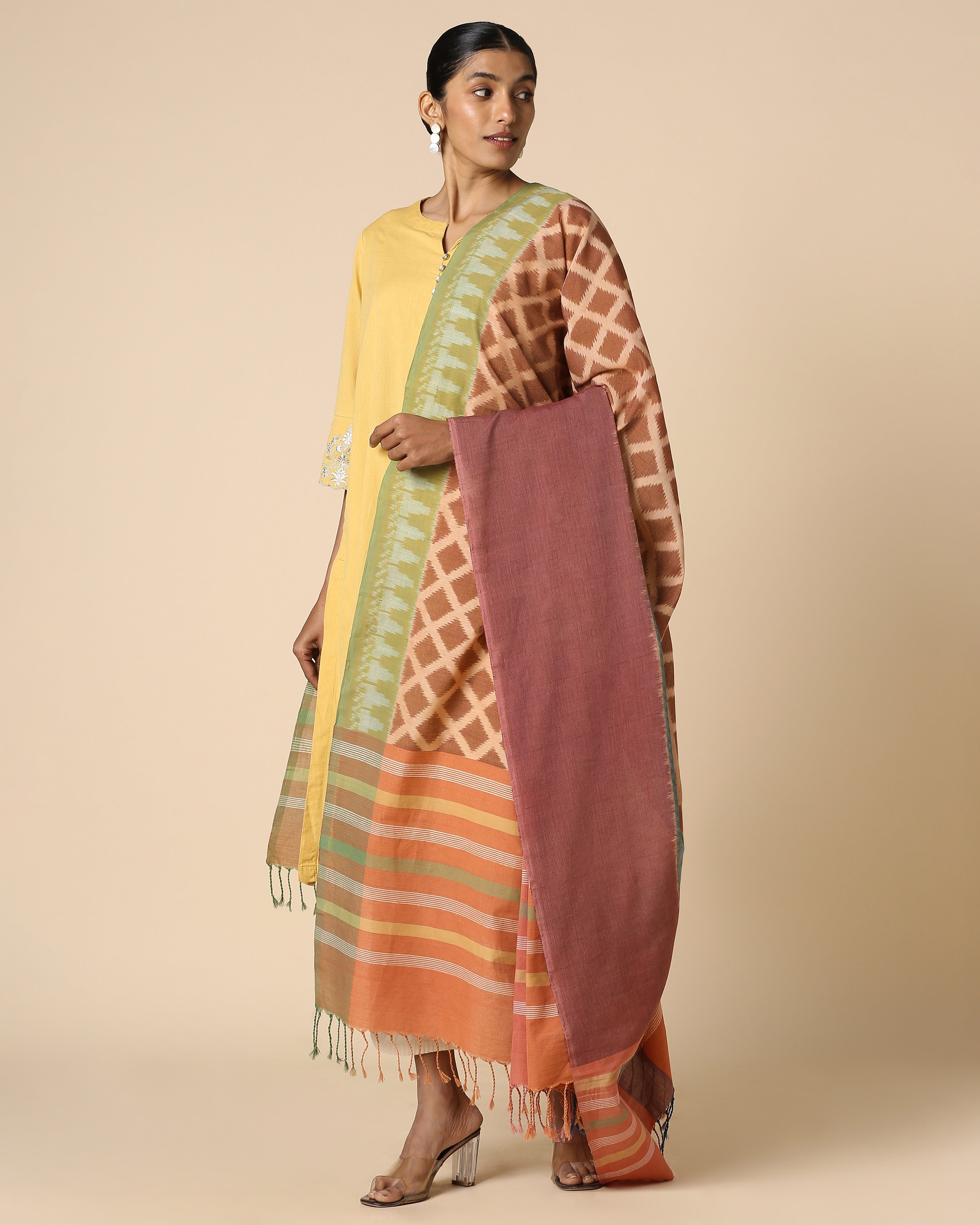 Ramona Pochampally Weft Ikat Cotton Dupatta