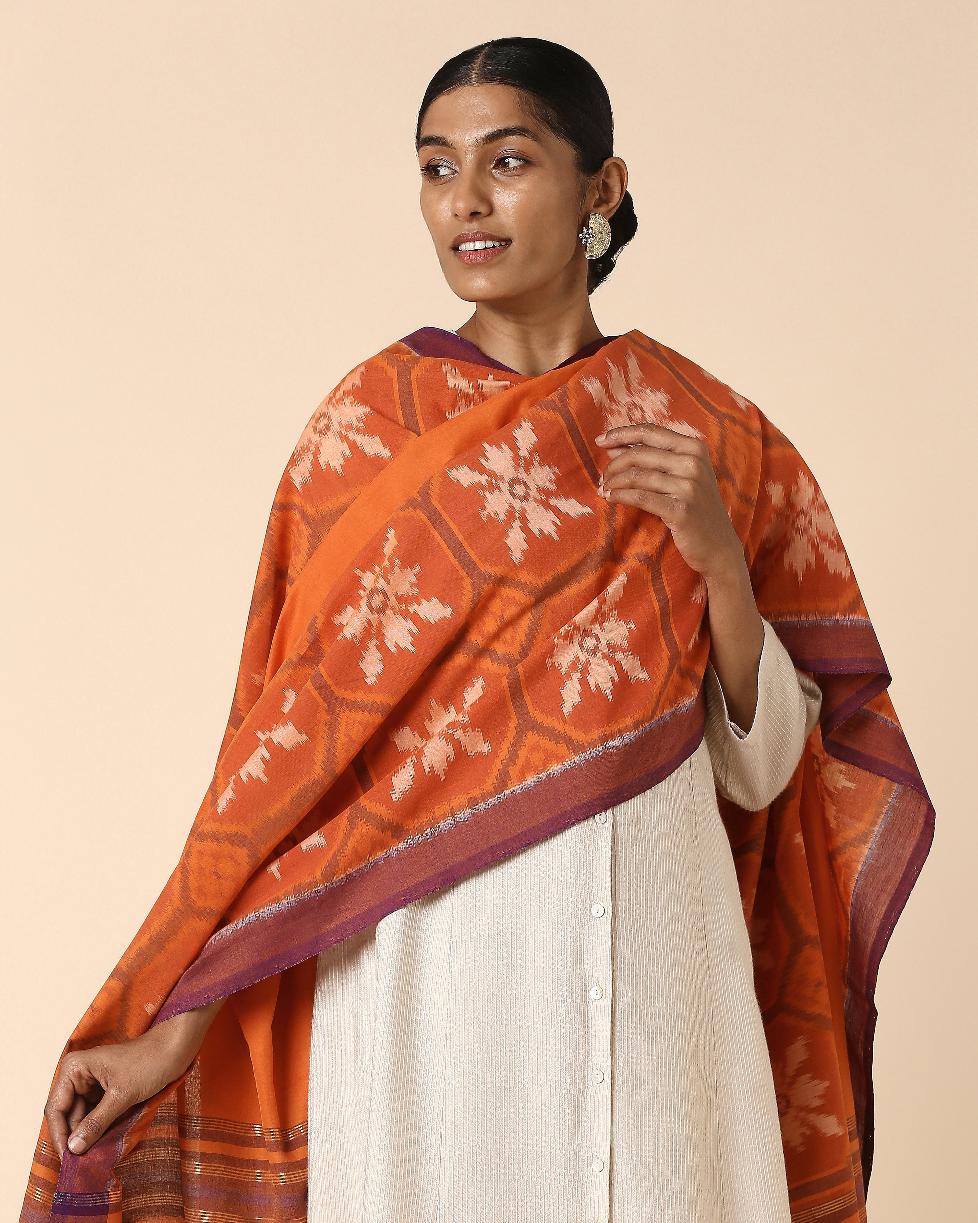 Saavi Pochampally Weft Ikat Cotton Dupatta