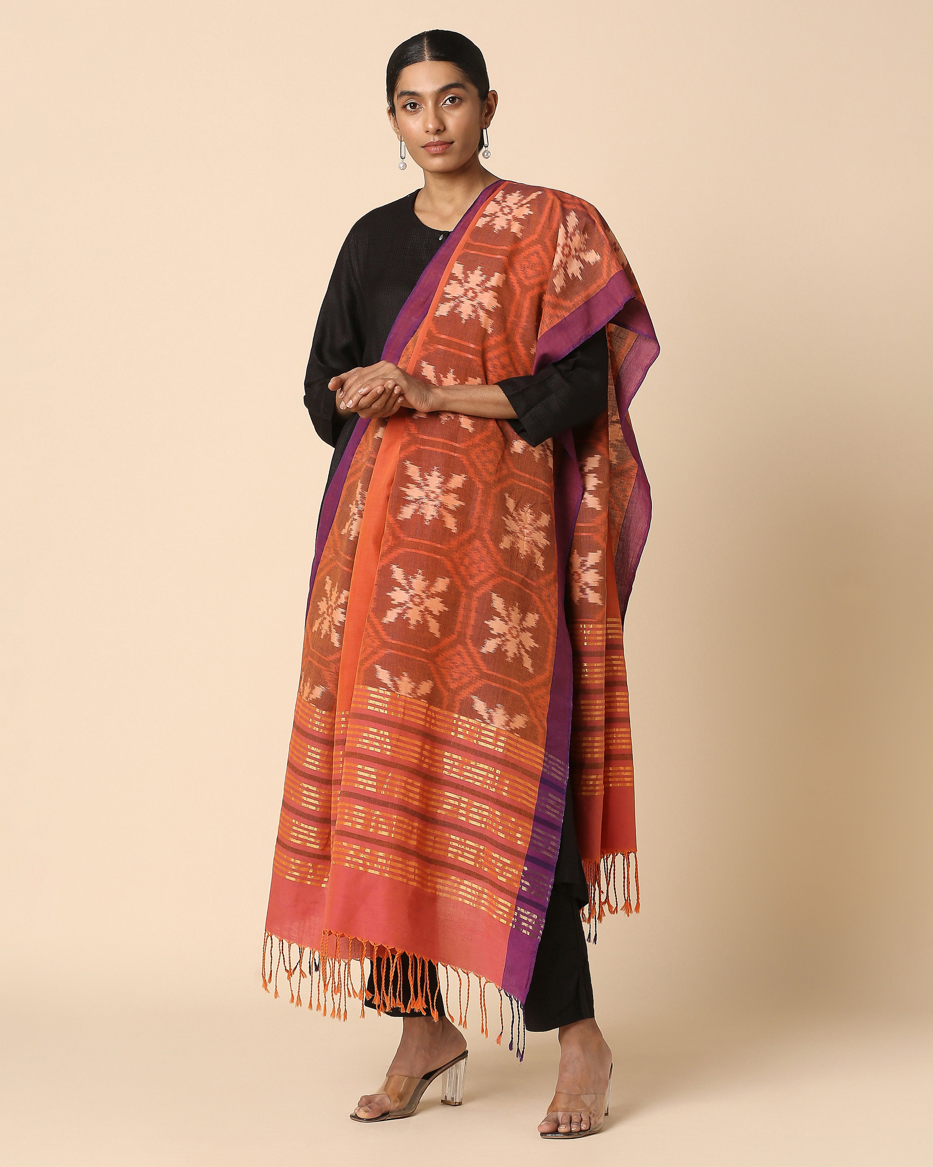 Saavi Pochampally Weft Ikat Cotton Dupatta