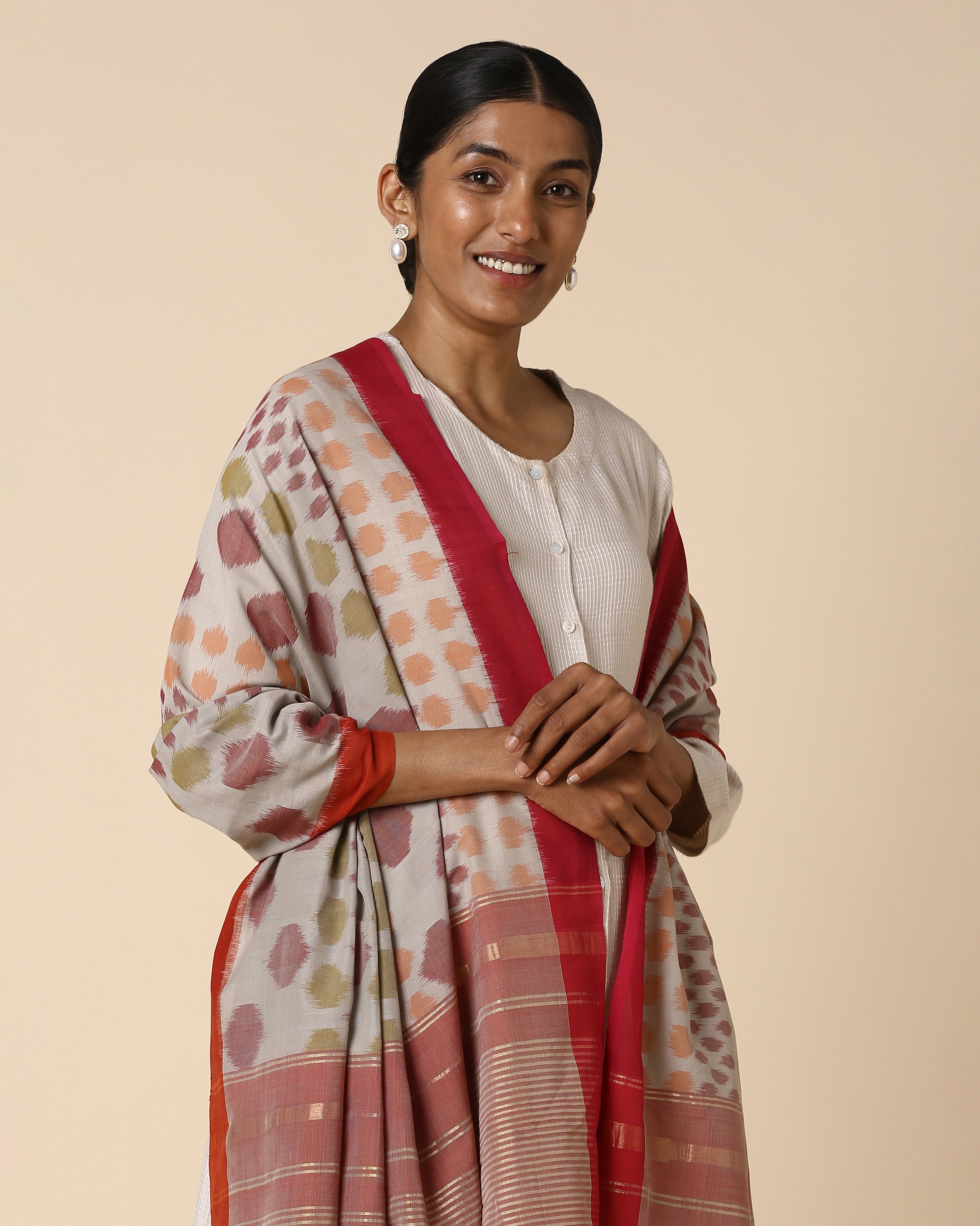 Nurvi Pochampally Weft Ikat Cotton Dupatta