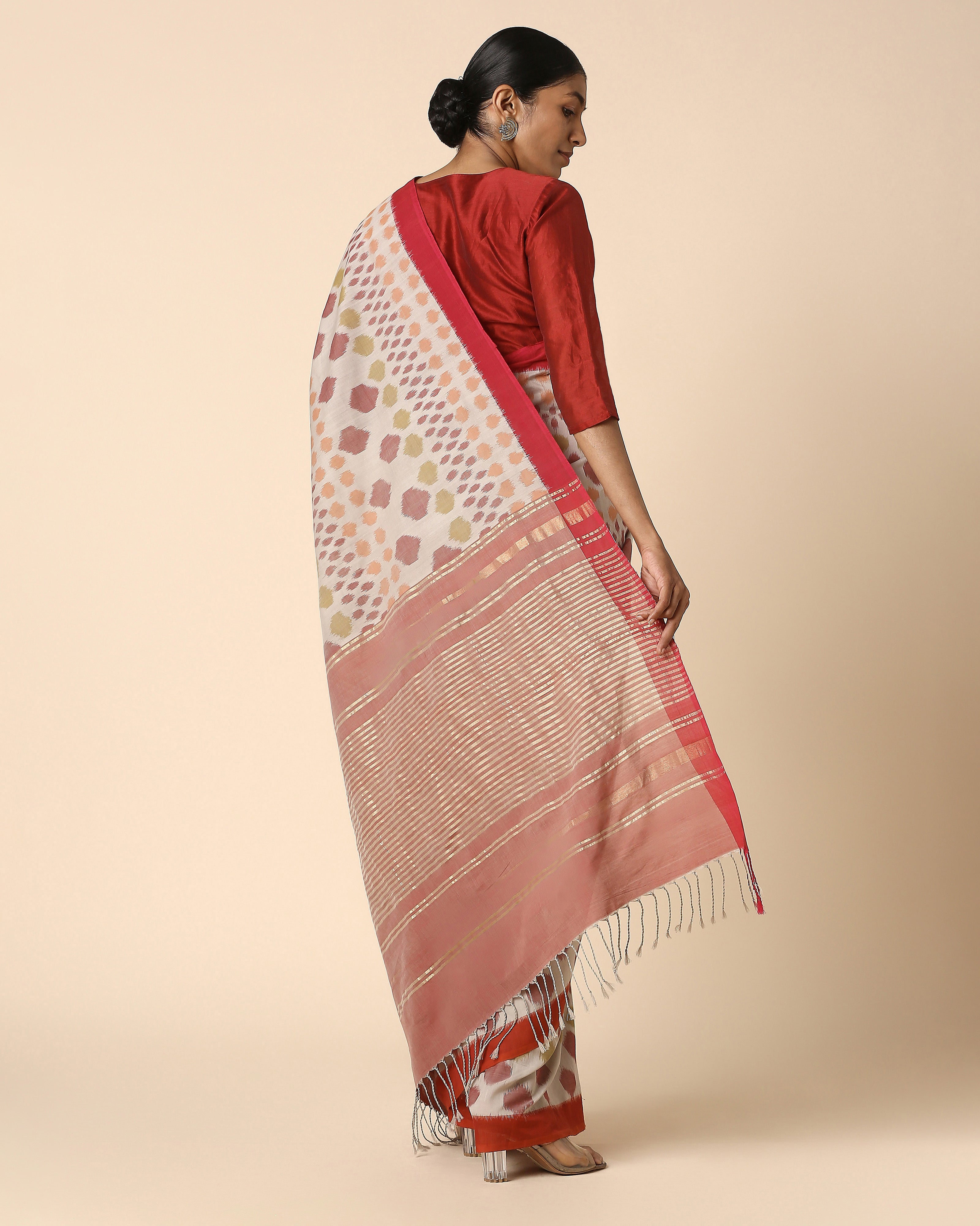 Nurvi Pochampally Weft Ikat Cotton Saree