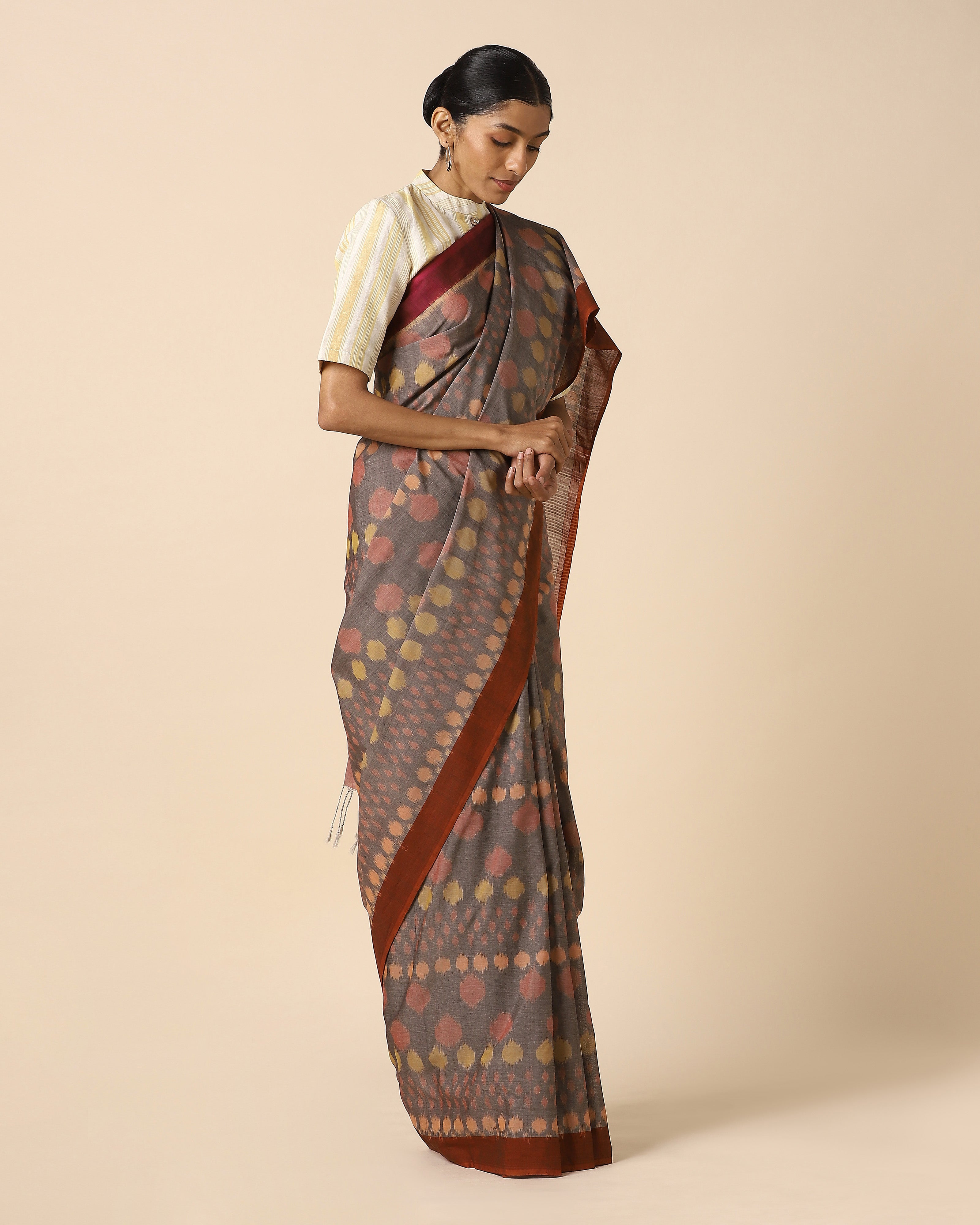 Nurvi Pochampally Weft Ikat Cotton Saree