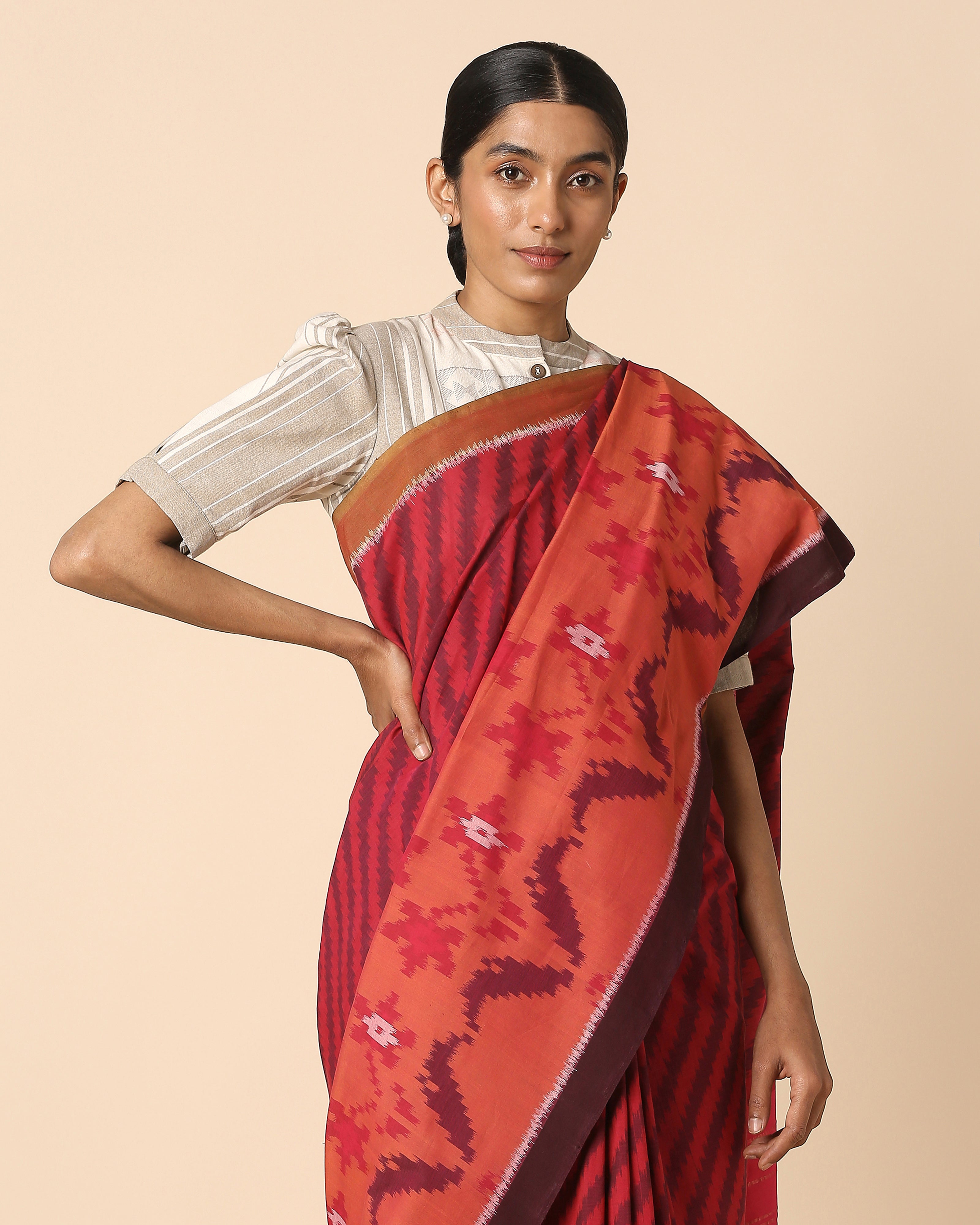 Raaya Pochampally Weft Ikat Cotton Saree