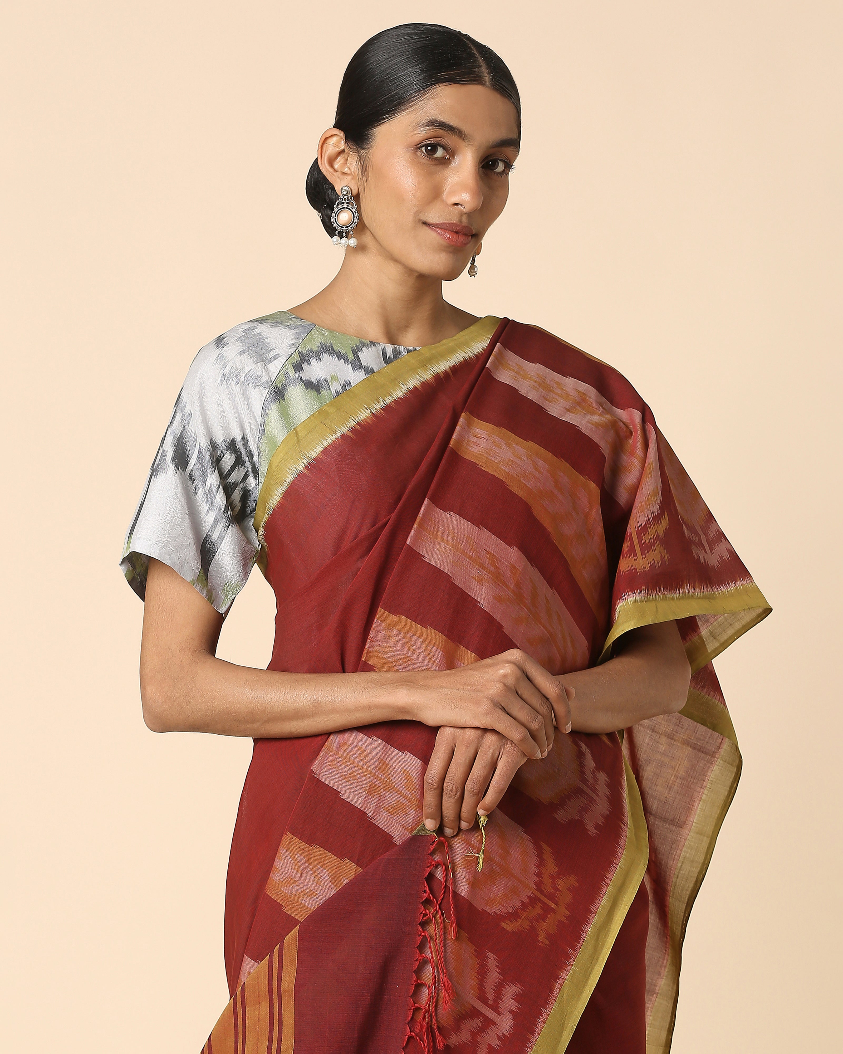 Zeb Pochampally Weft Ikat Cotton Saree