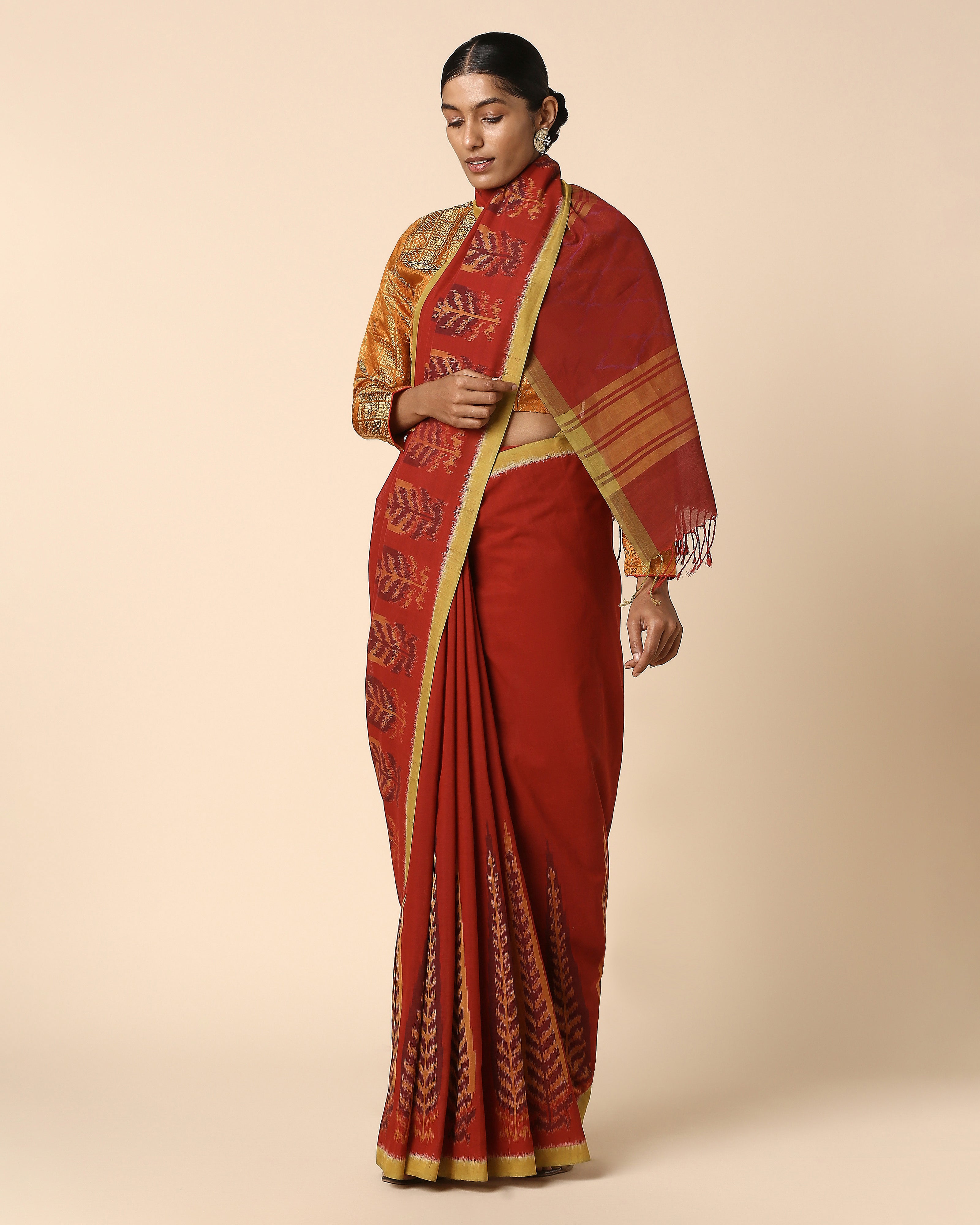 Zeb Pochampally Weft Ikat Cotton Saree
