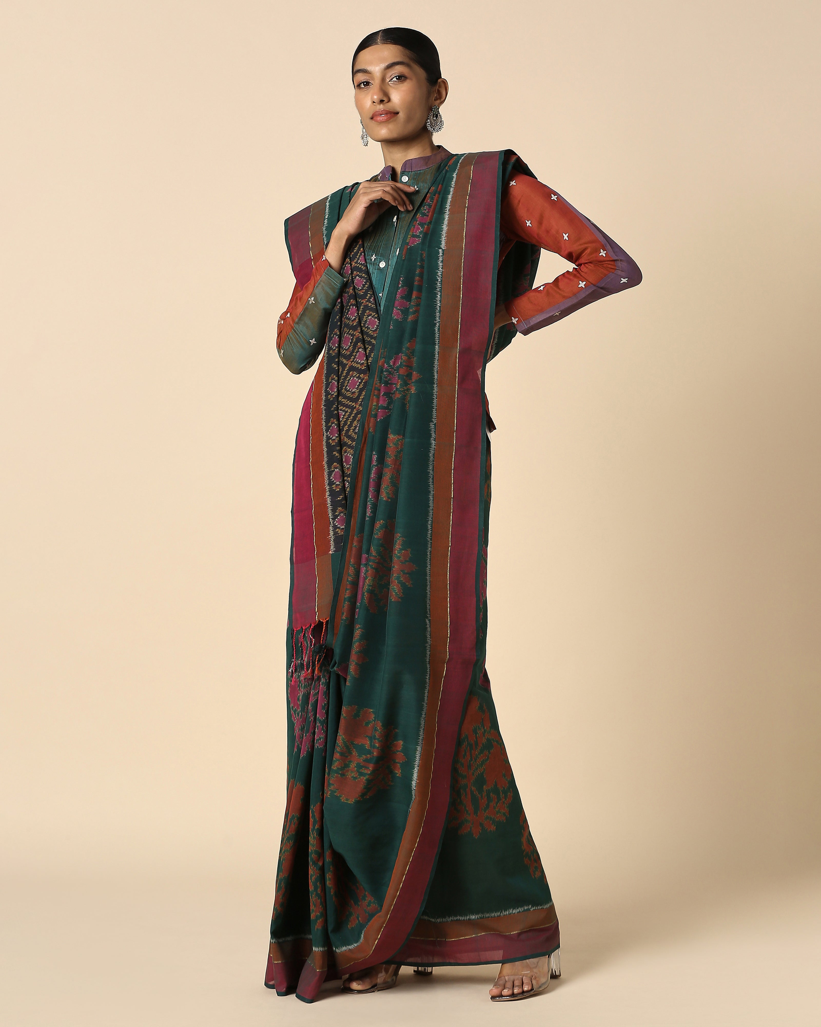 Sheena Pochampally Weft Ikat Cotton Saree