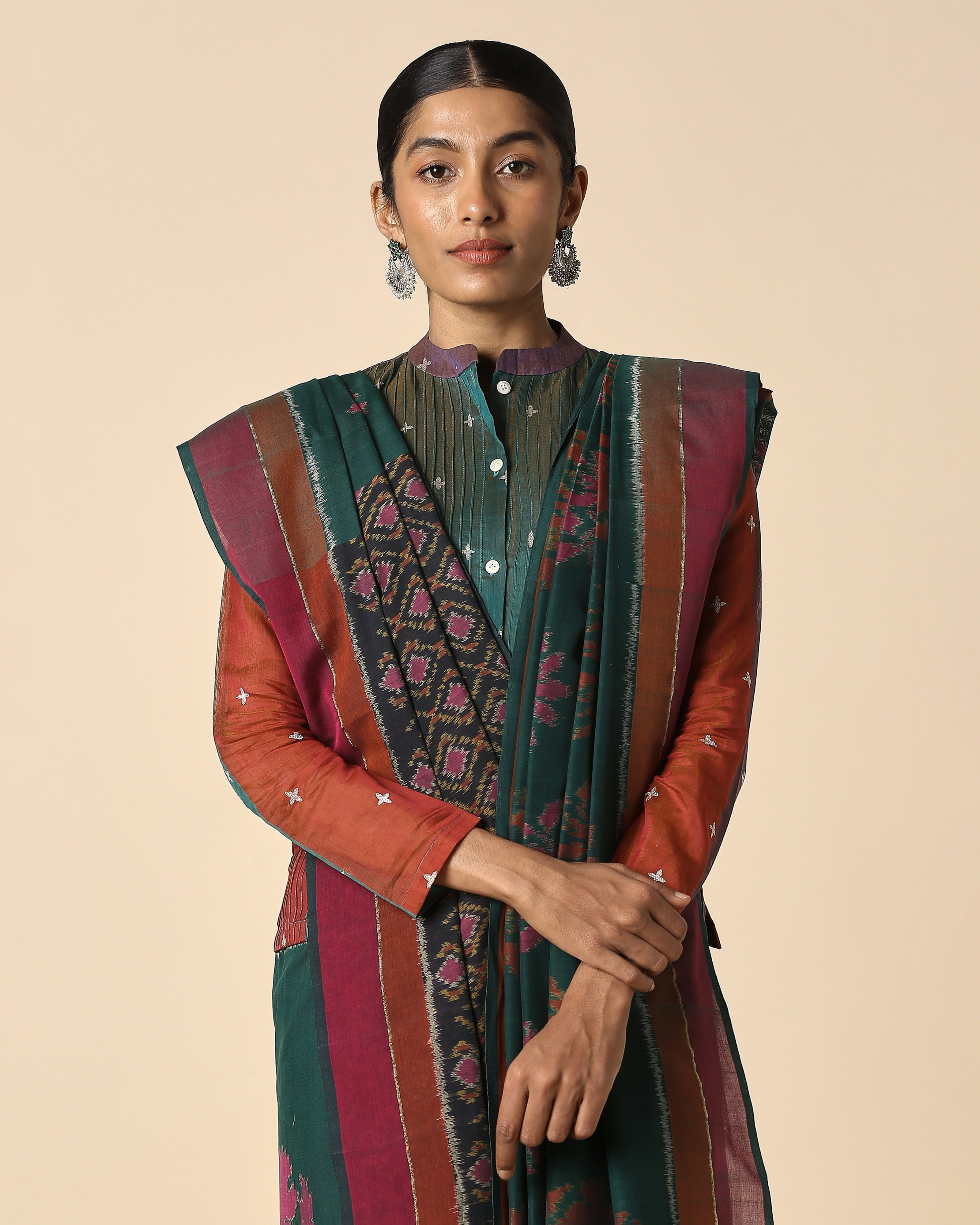 Sheena Pochampally Weft Ikat Cotton Saree