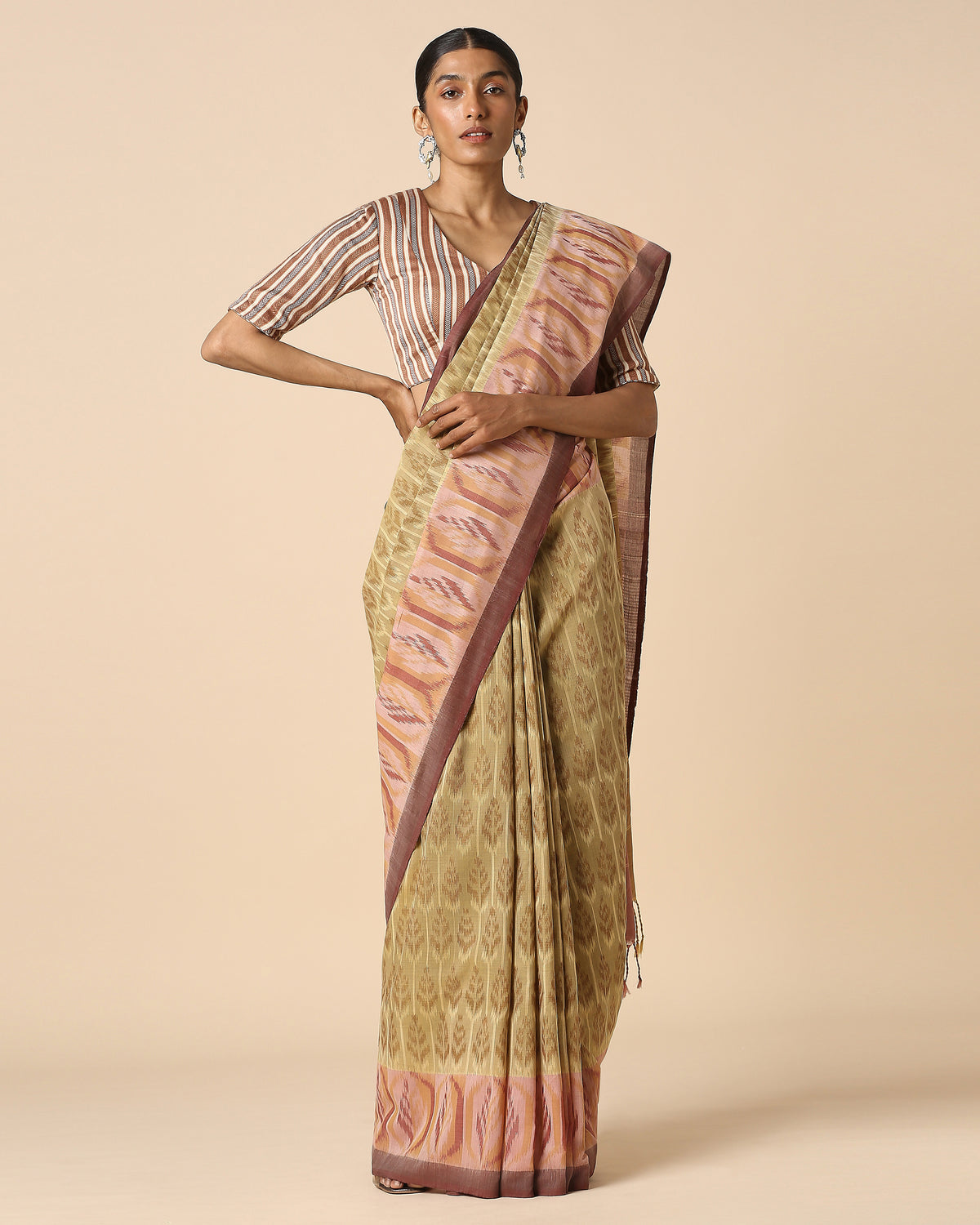 Aashna Pochampally Weft Ikat Cotton Saree