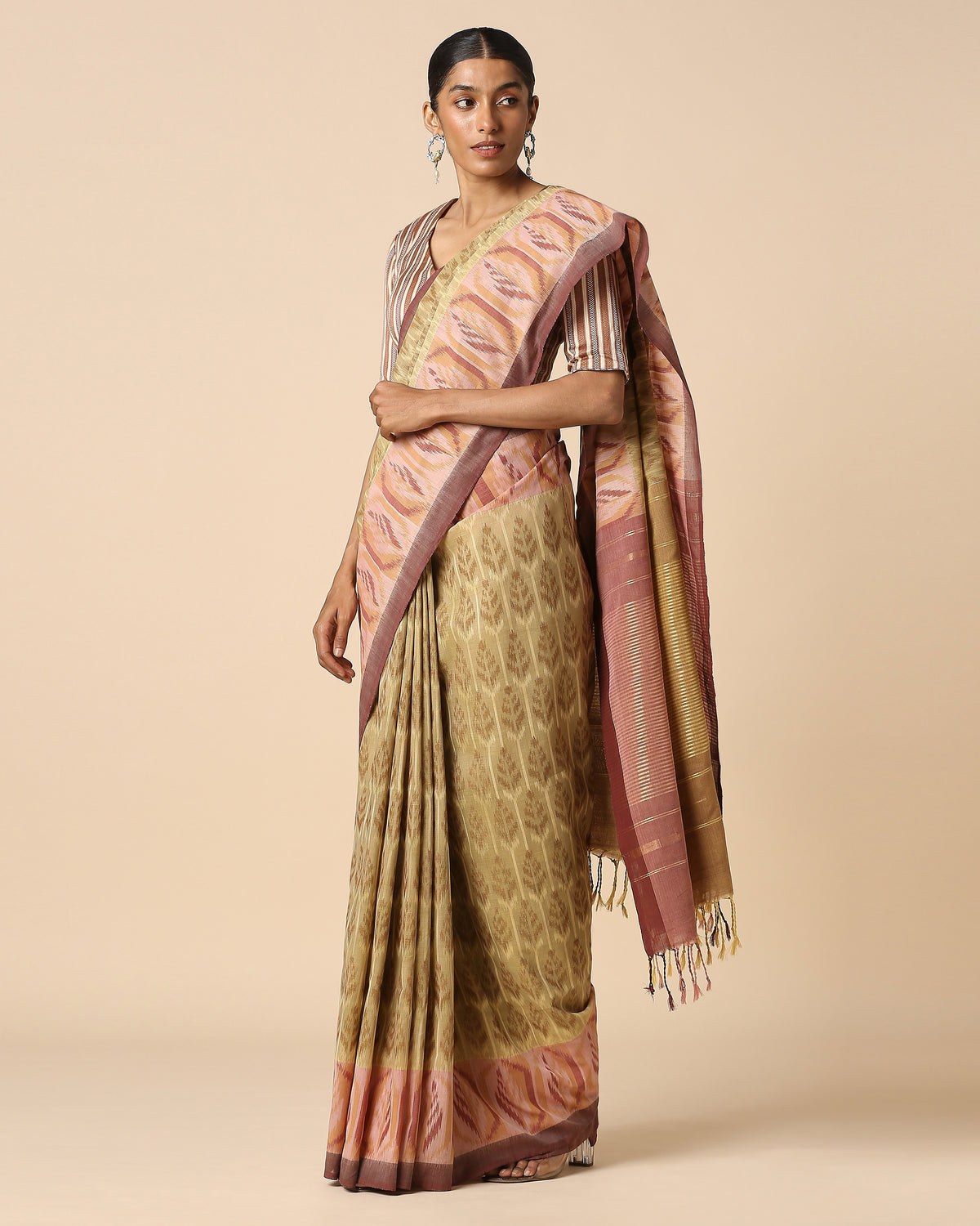 Aashna Pochampally Weft Ikat Cotton Saree