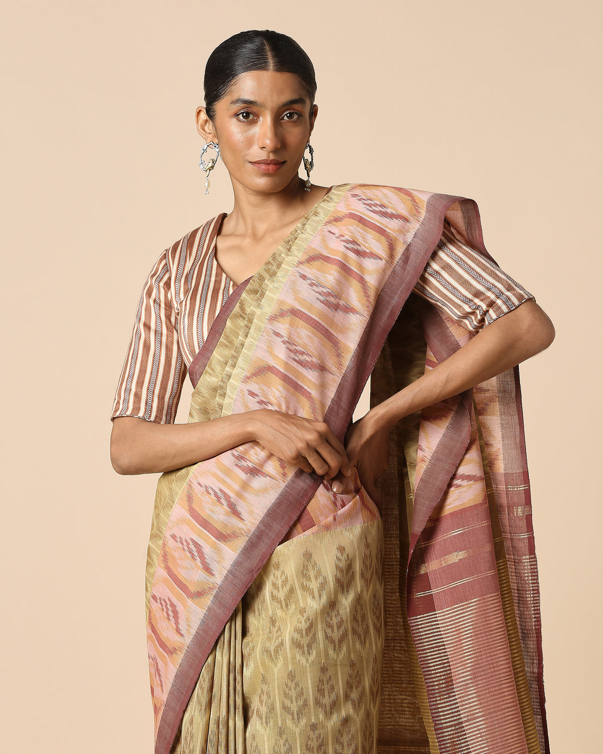 Aashna Pochampally Weft Ikat Cotton Saree