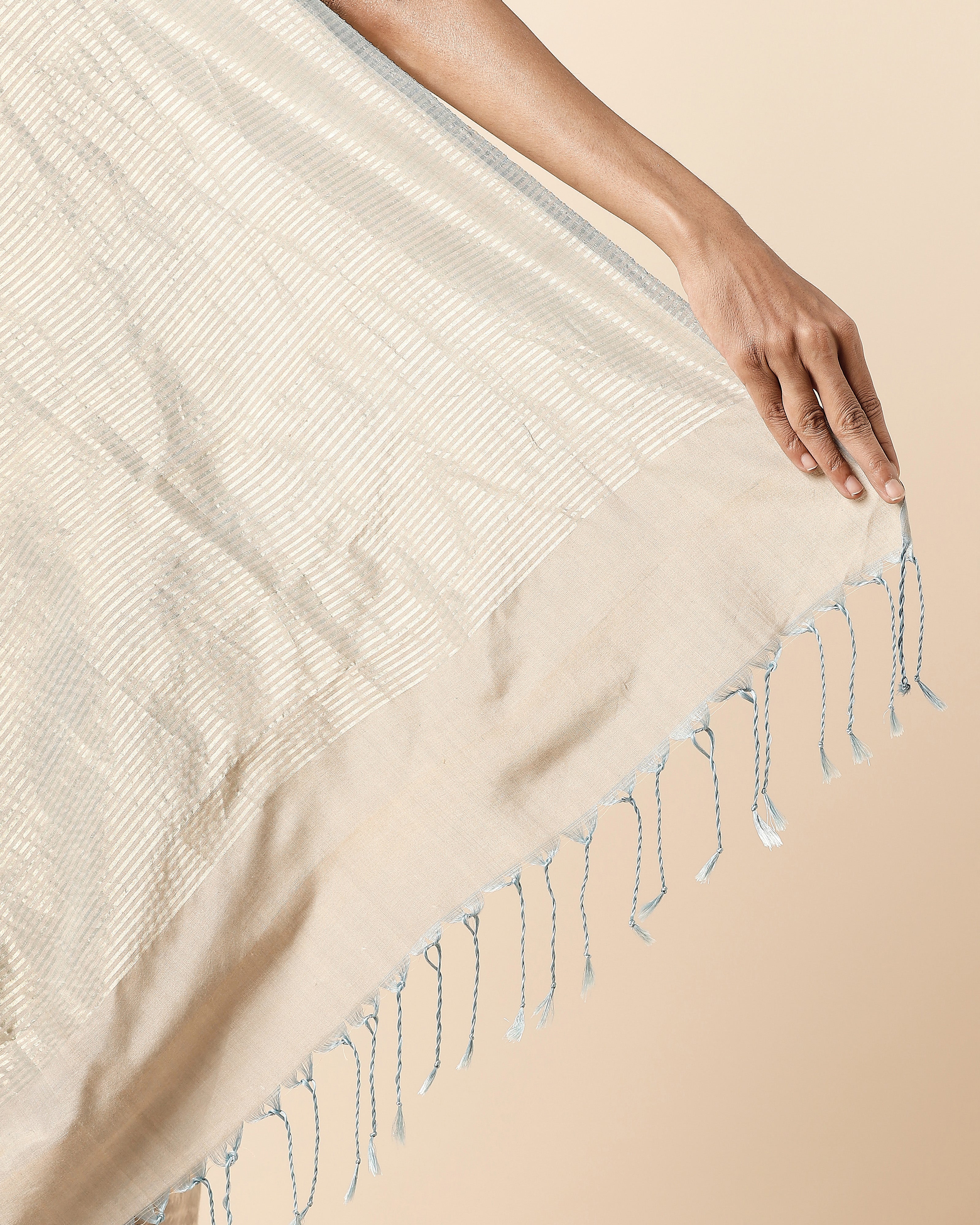 Taran Pochampally Warp Ikat Brown Cotton Saree