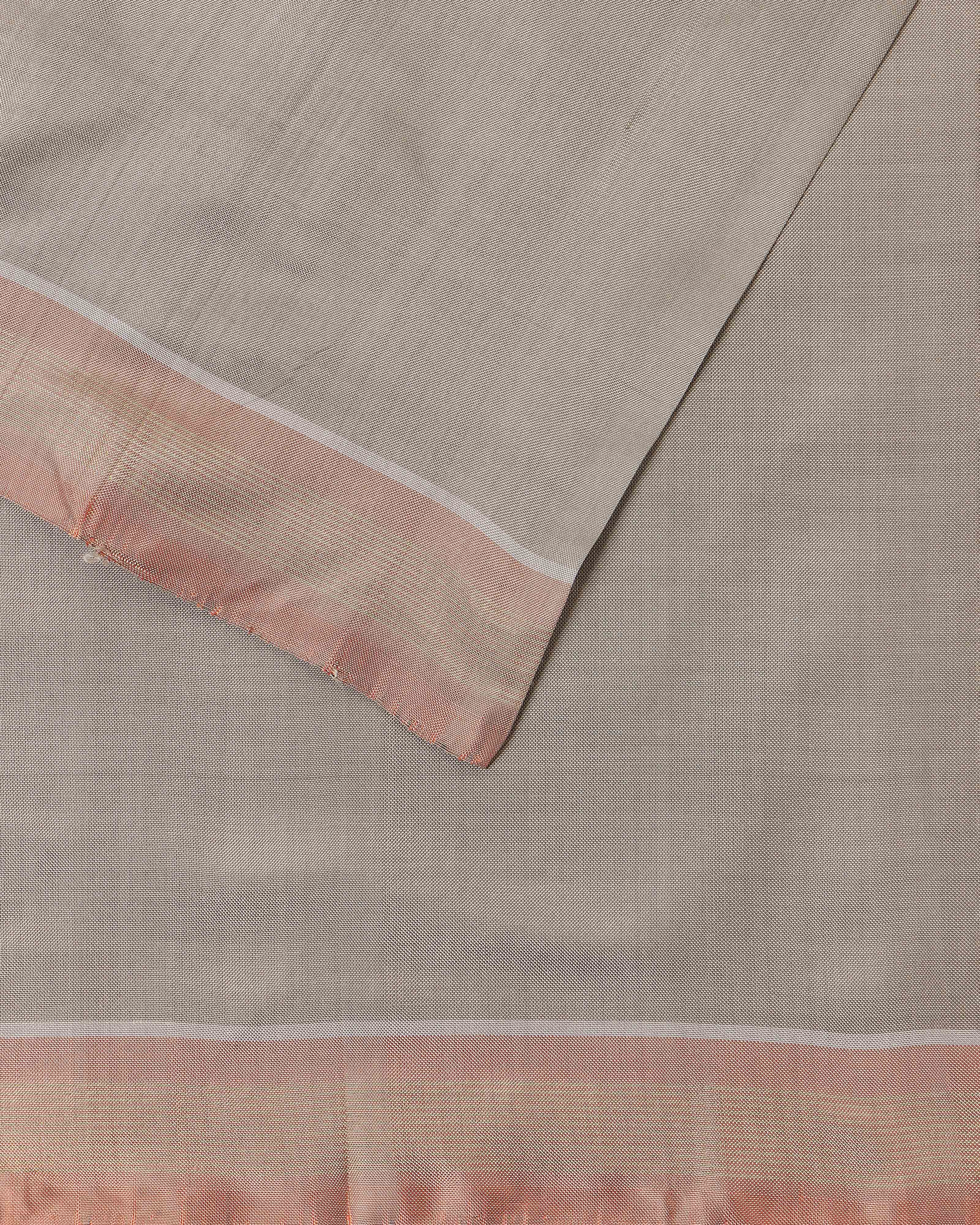 Taran Pochampally Warp Ikat Brown Cotton Saree