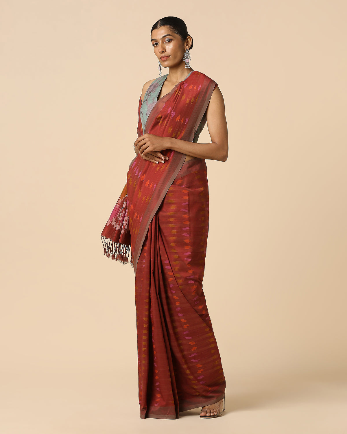 Gamish Pochampally Warp Ikat Cotton Saree